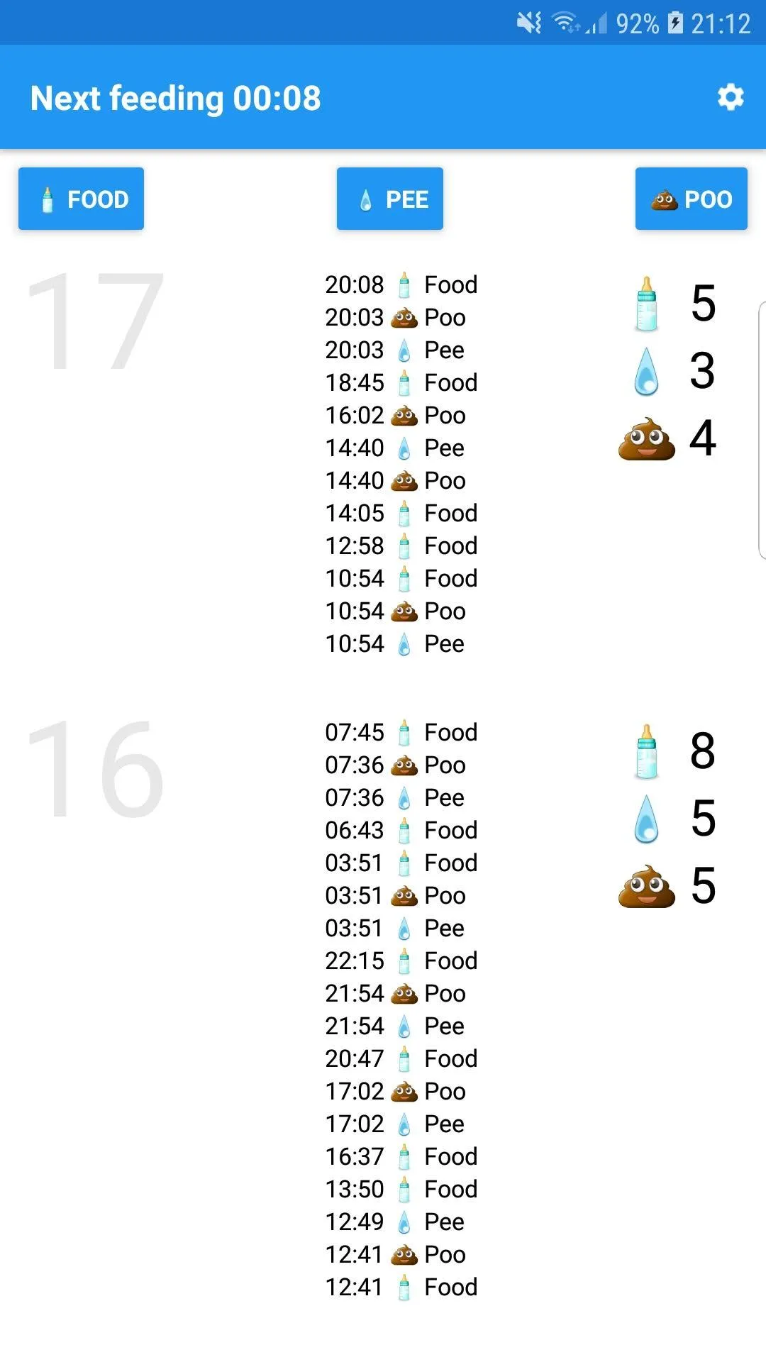 Jason - Baby feeding tracker | Indus Appstore | Screenshot