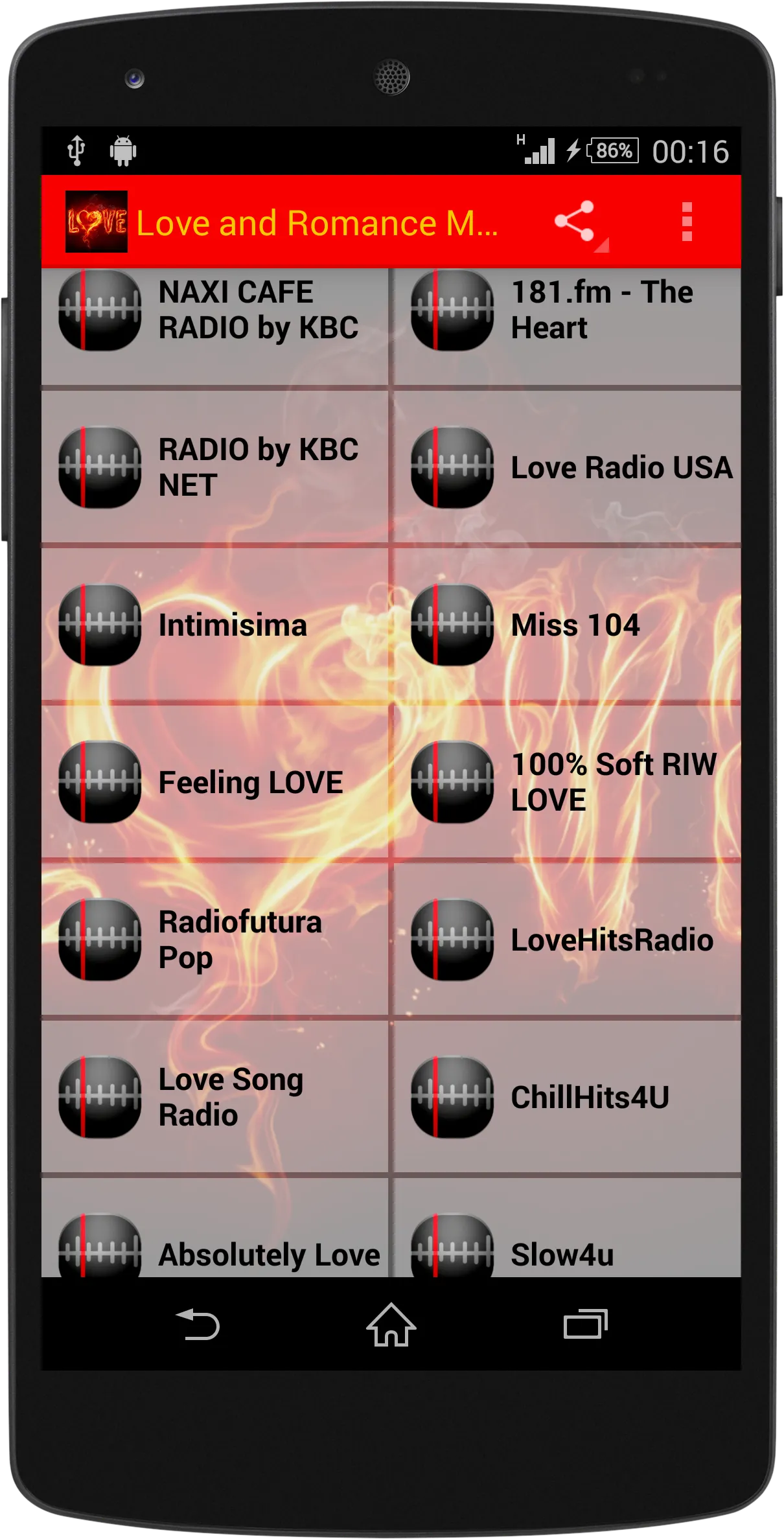 Love and Romance MUSIC Radio | Indus Appstore | Screenshot