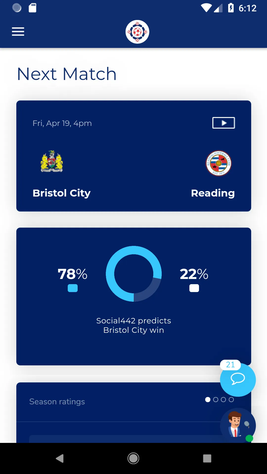 Reading Football App | S442 | Indus Appstore | Screenshot