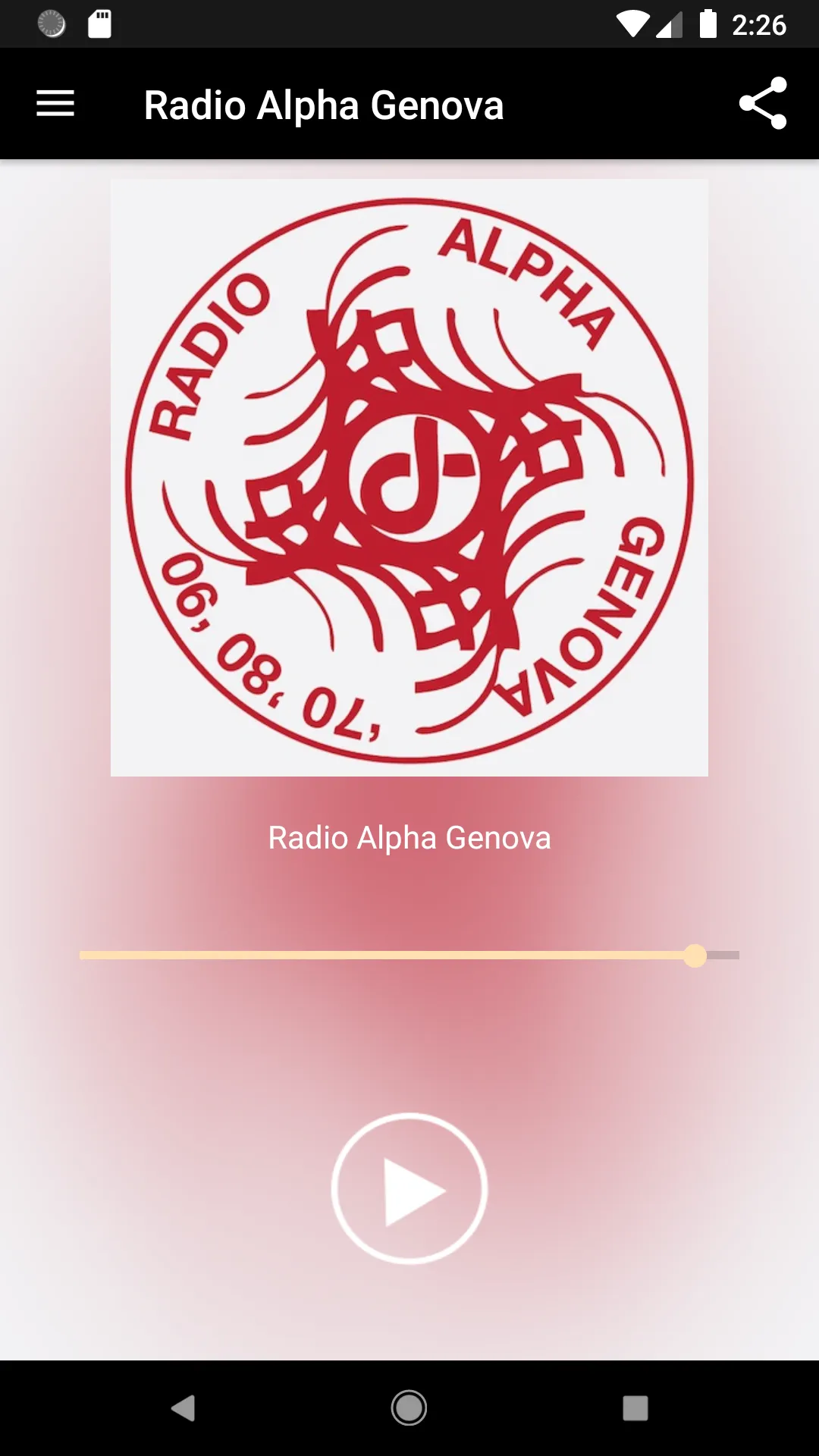 RADIO ALPHA GENOVA | Indus Appstore | Screenshot