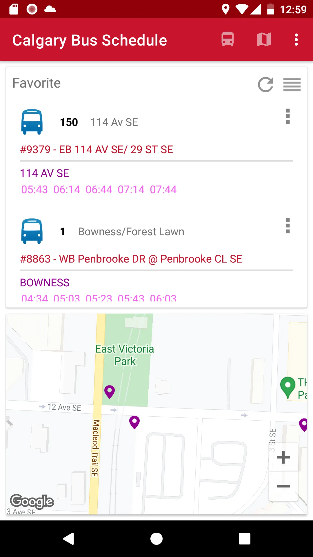 Bus Schedule in Calgary | Indus Appstore | Screenshot