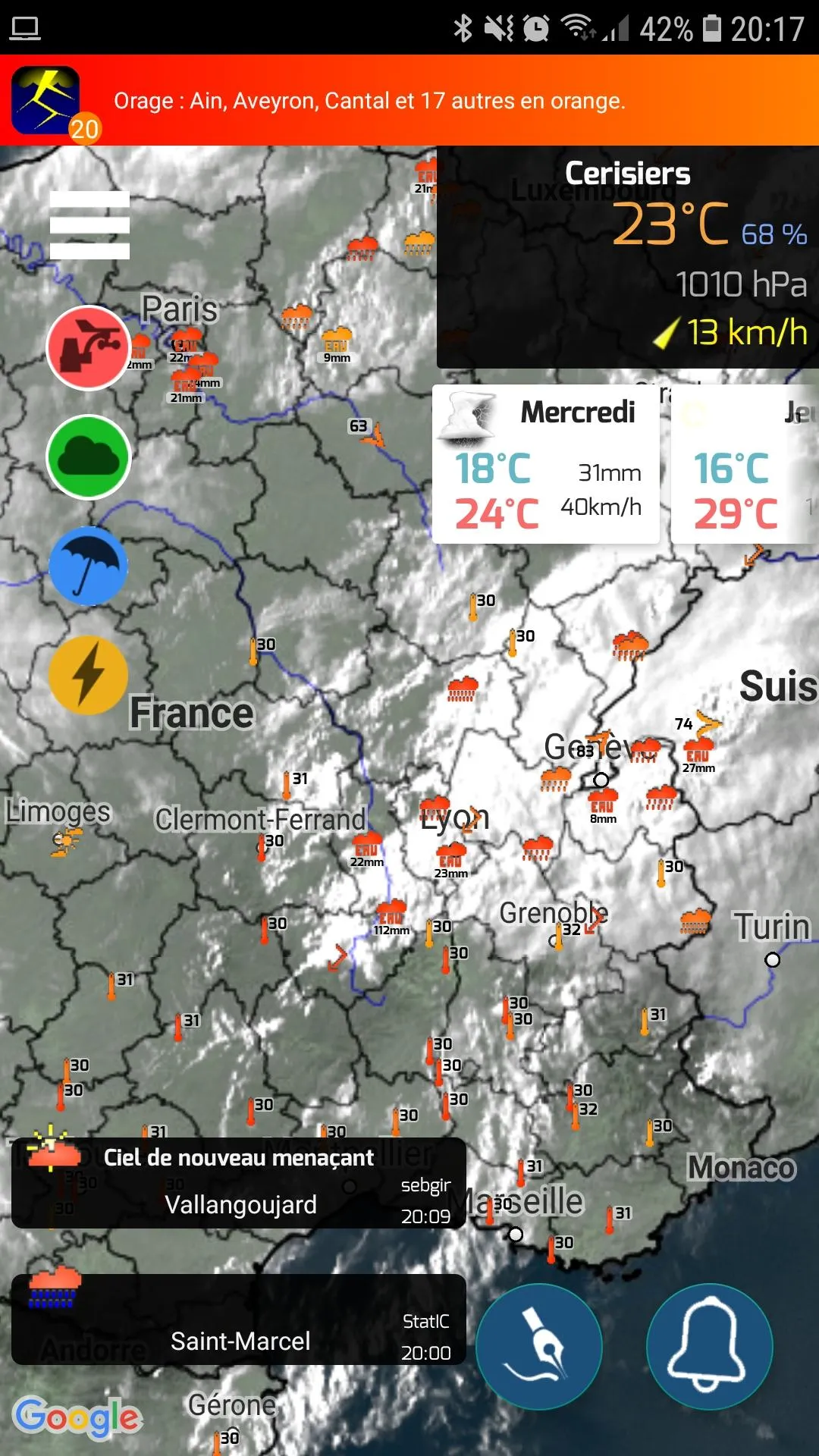 Infoclimat - live weather | Indus Appstore | Screenshot