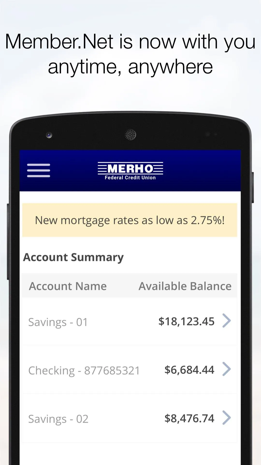 Merho Federal Credit Union Mem | Indus Appstore | Screenshot