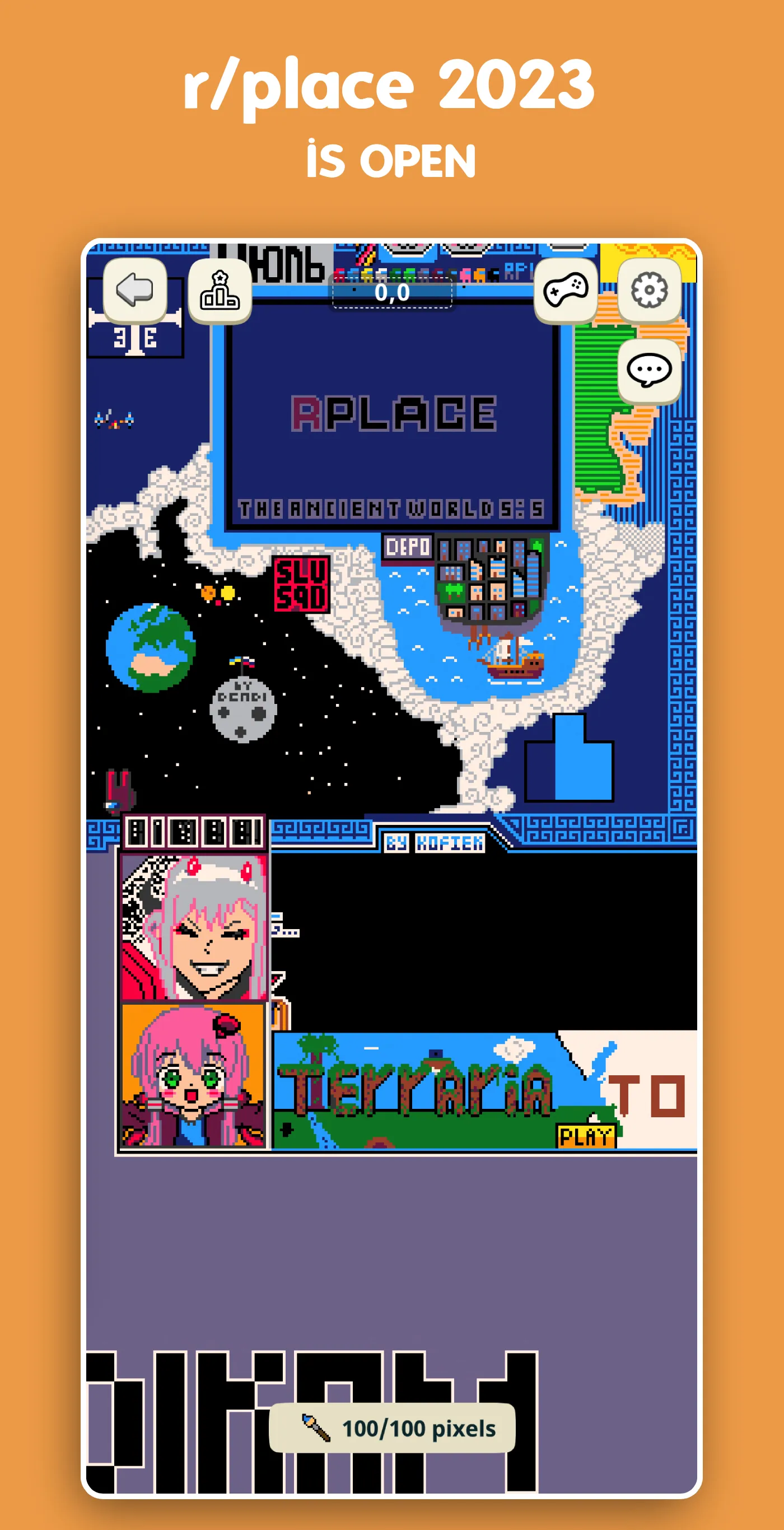 R Place - Pixel Battle Online | Indus Appstore | Screenshot