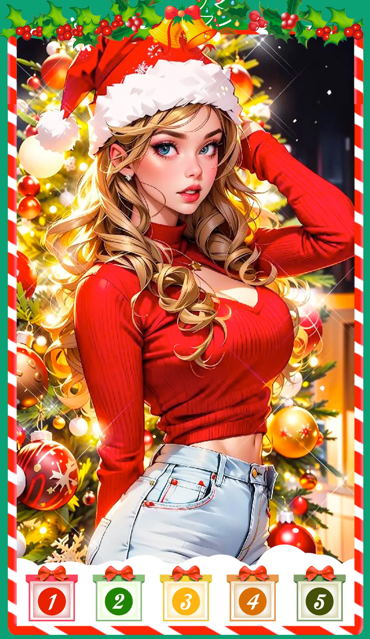 Christmas girl color by number | Indus Appstore | Screenshot