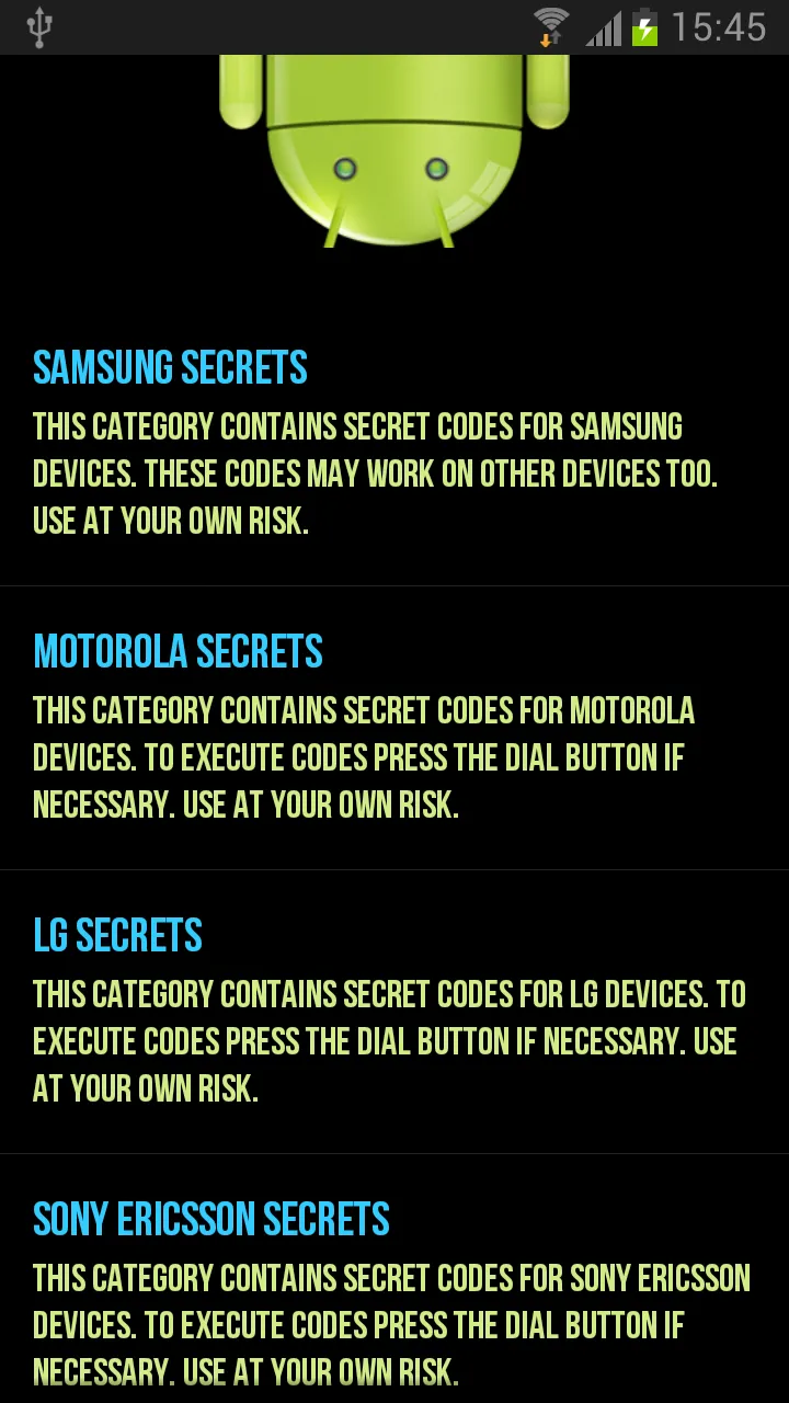 Secret Codes For Android | Indus Appstore | Screenshot