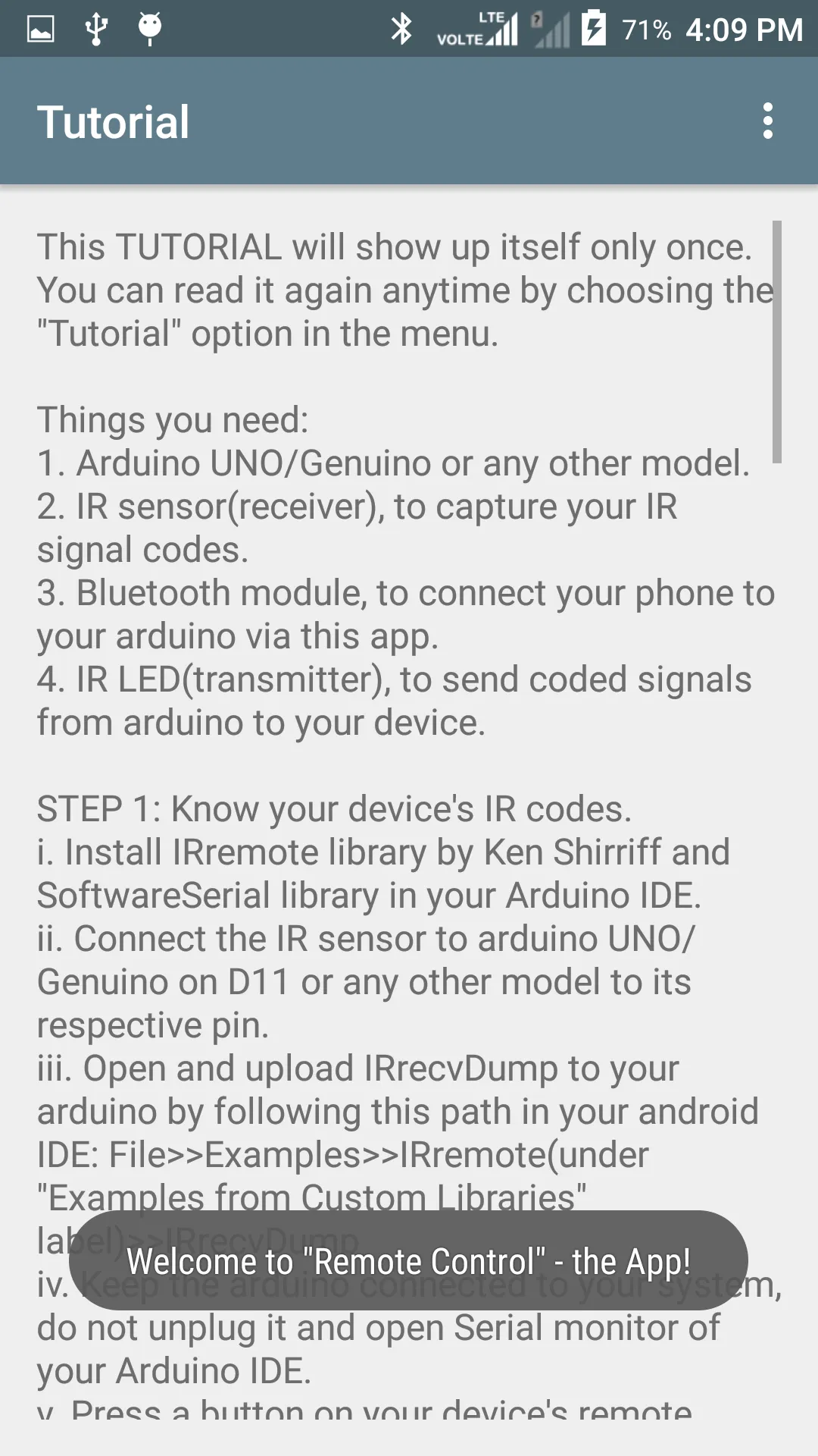 Remote Control with Arduino BT | Indus Appstore | Screenshot