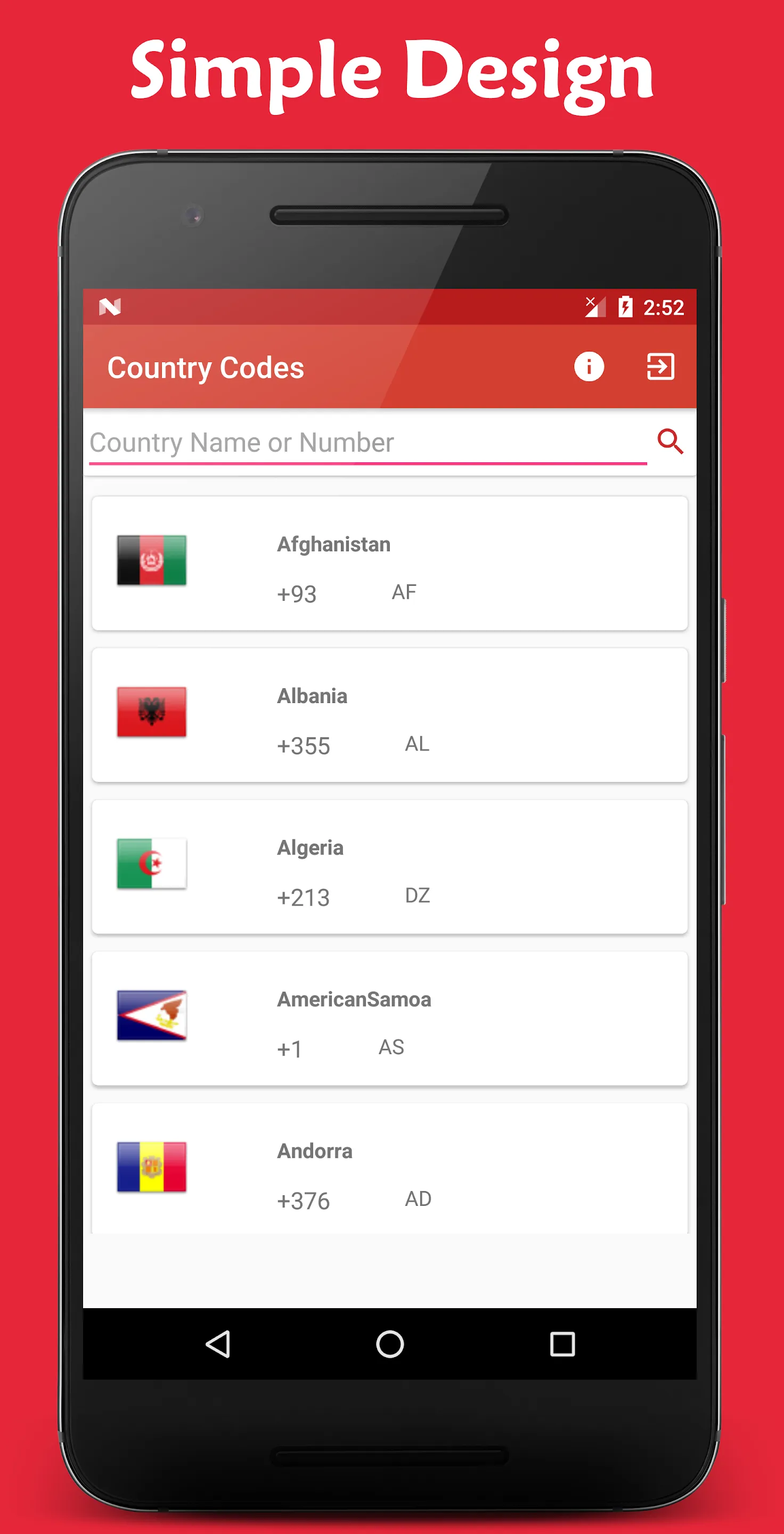 Country Codes | Indus Appstore | Screenshot