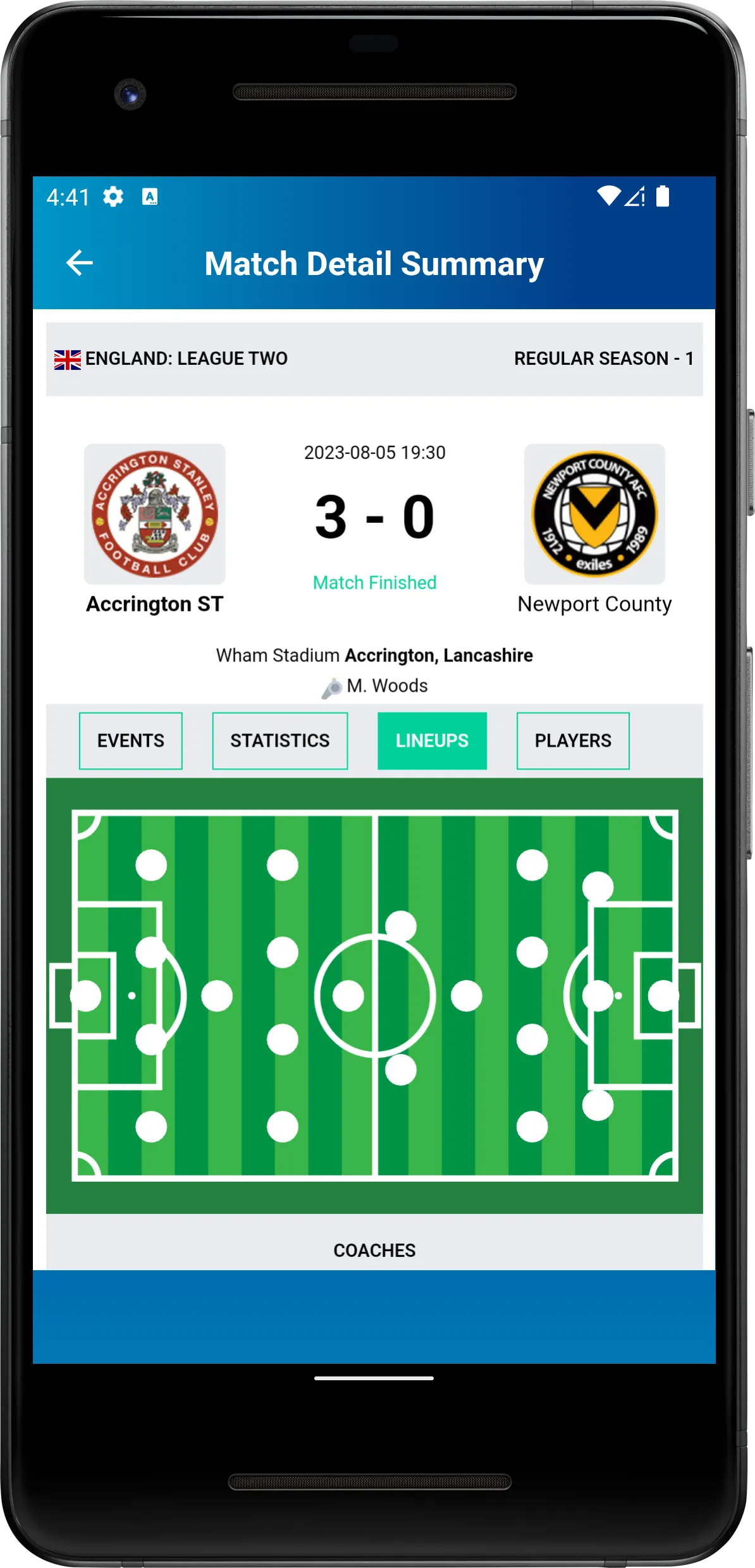 League Two Football LiveScore | Indus Appstore | Screenshot