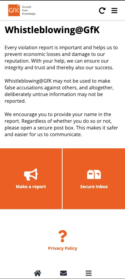 Whistleblowing@GfK App | Indus Appstore | Screenshot