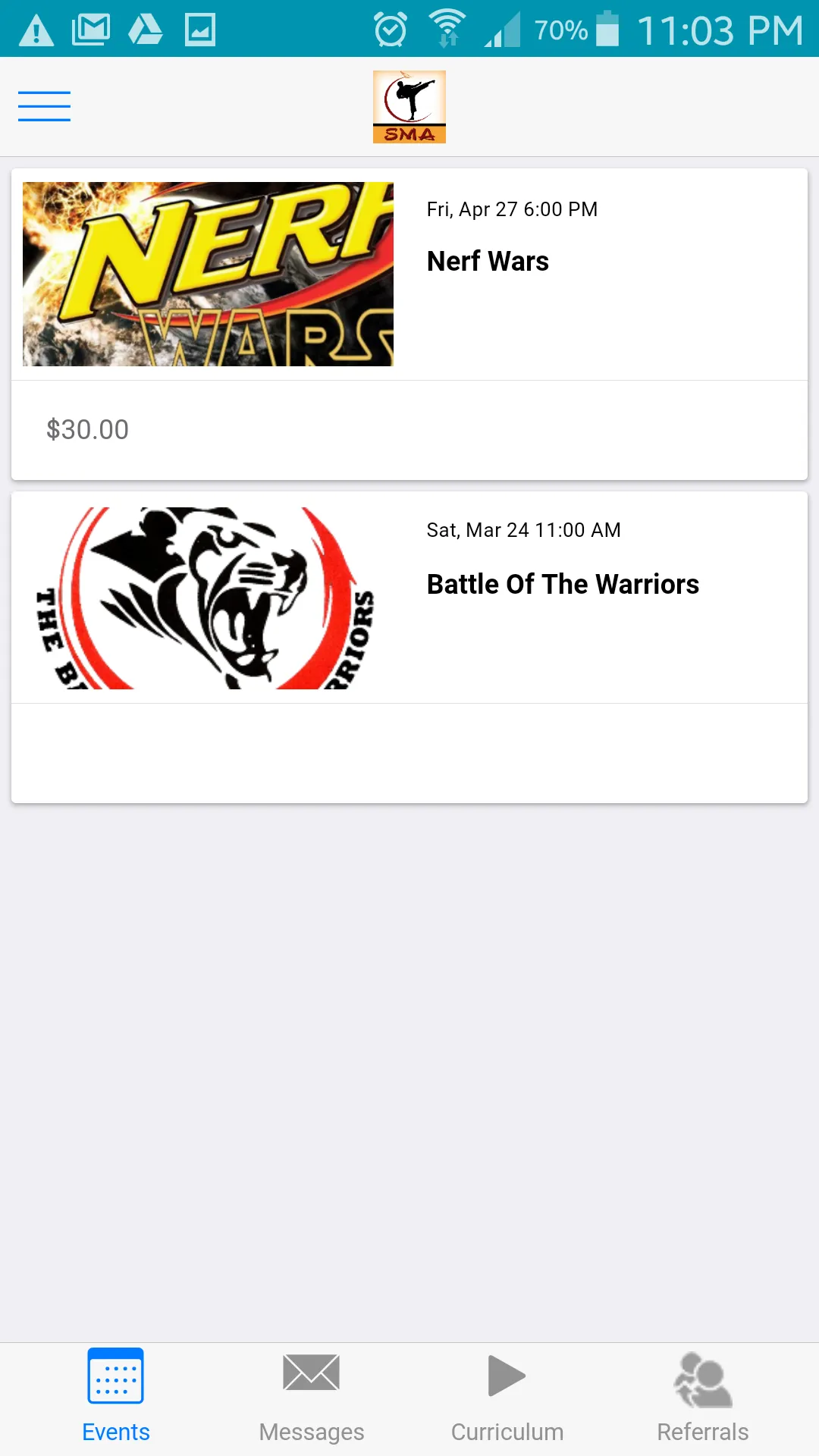 Sovereign Martial Arts Academy | Indus Appstore | Screenshot