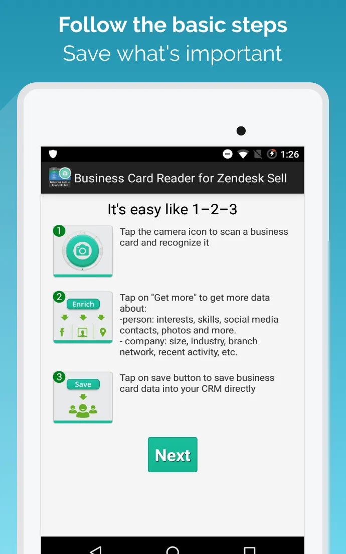 Biz Card Reader 4 Zendesk Sell | Indus Appstore | Screenshot