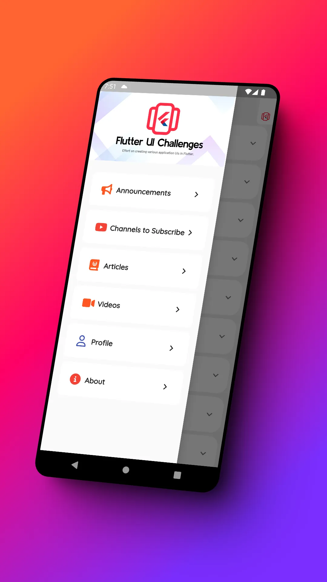 UI Challenges - Flutter | Indus Appstore | Screenshot