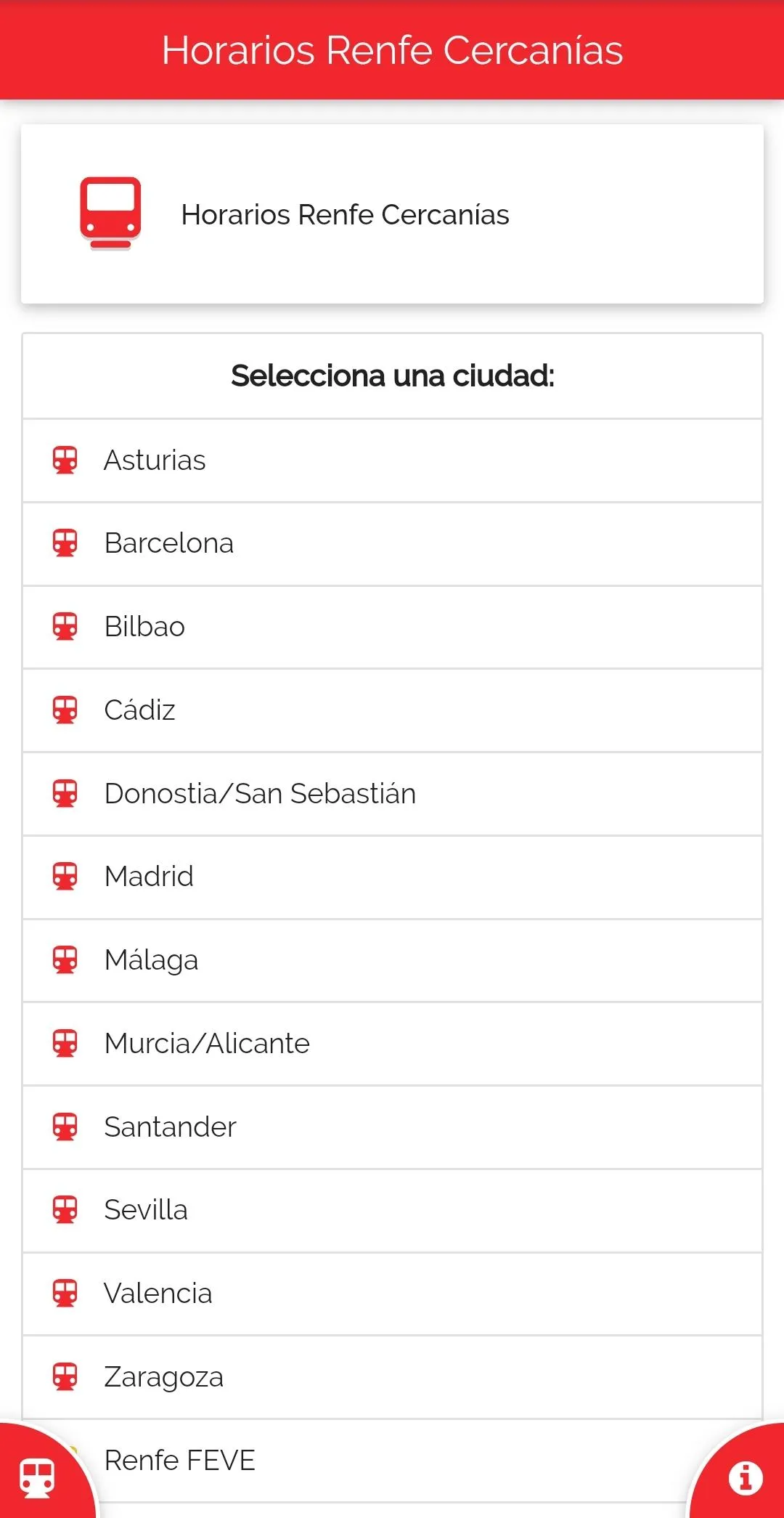 Horarios Tren, Cercanías, Feve | Indus Appstore | Screenshot