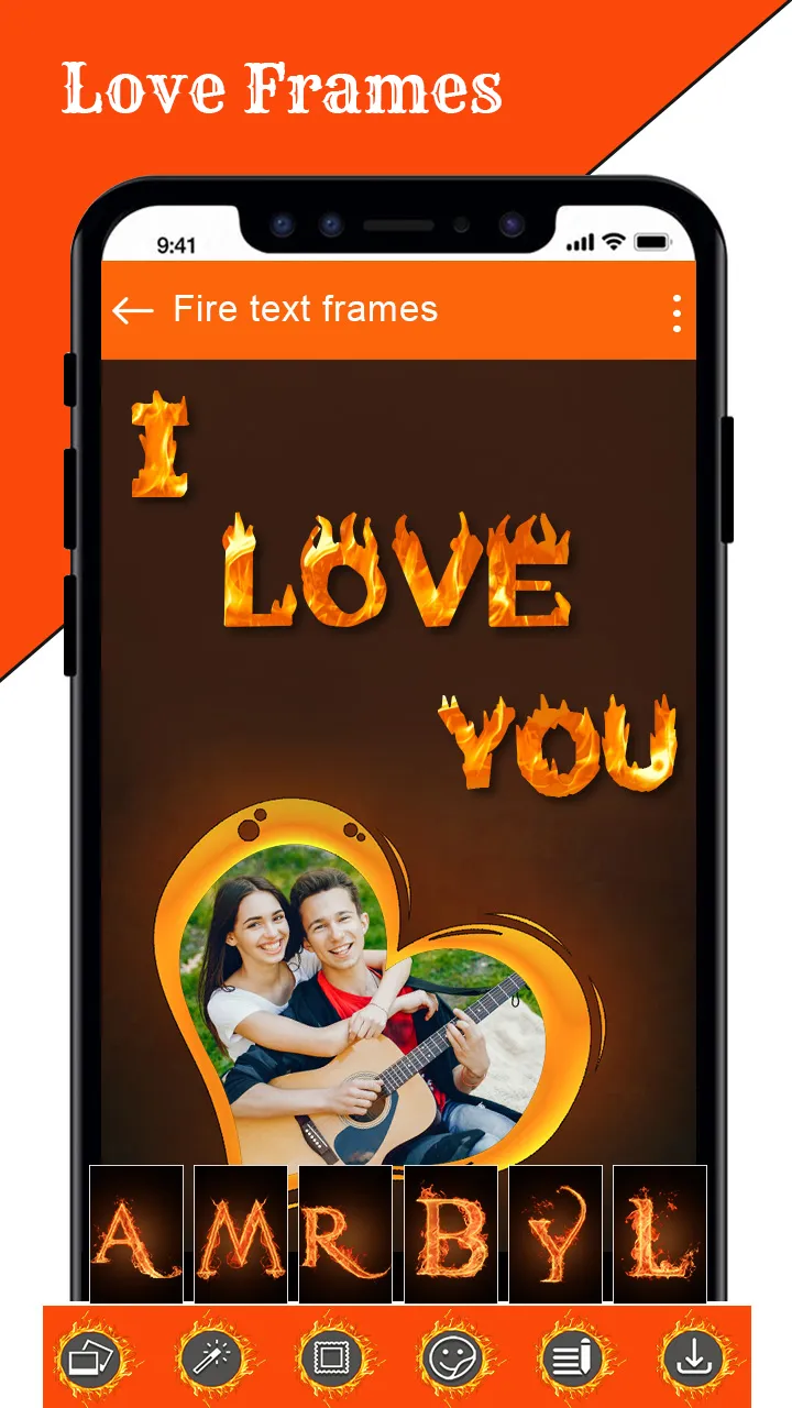 Fire Text Photo Frames App | Indus Appstore | Screenshot