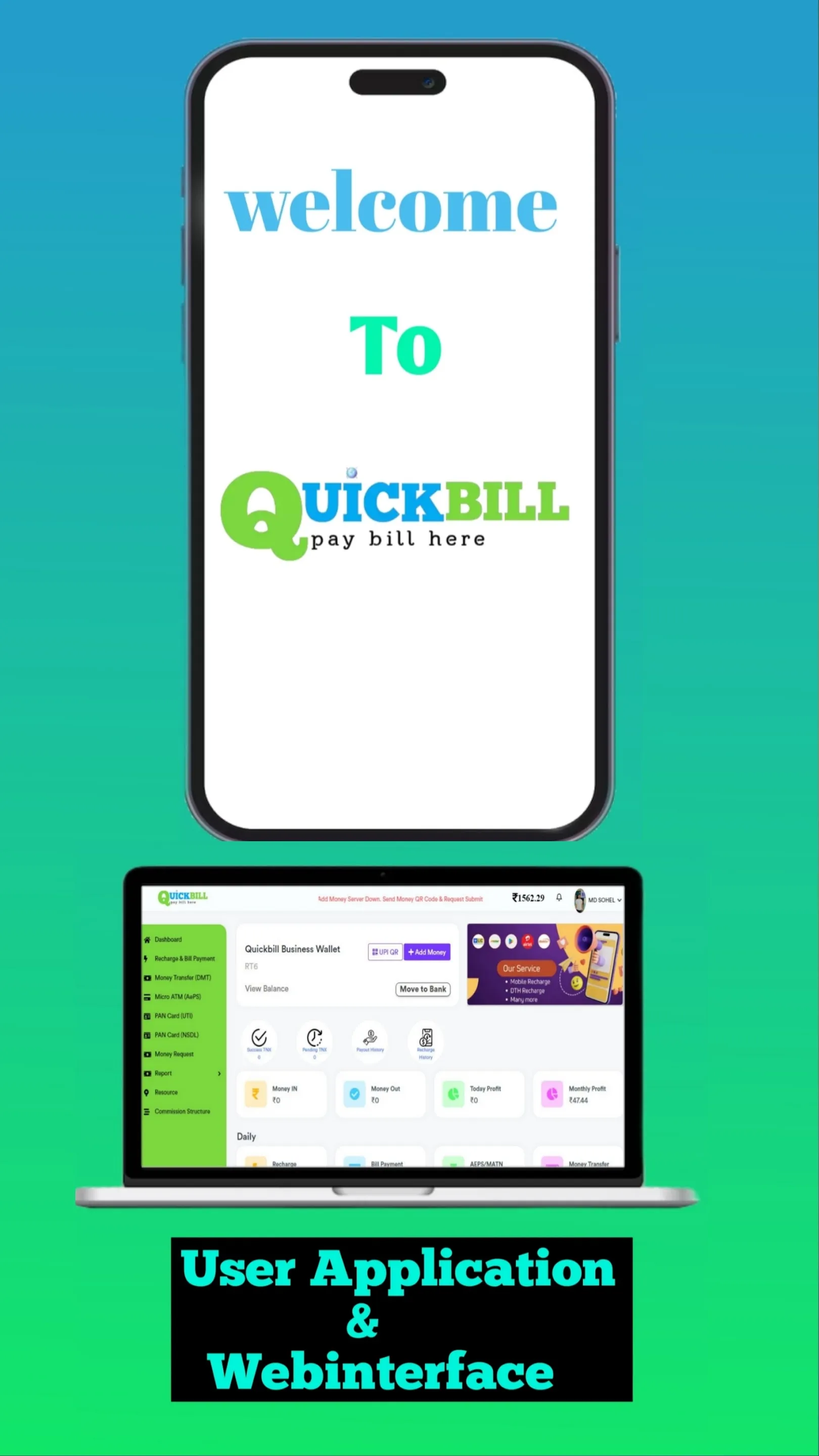 Quickbill: AEPS, Recharge, DTH | Indus Appstore | Screenshot