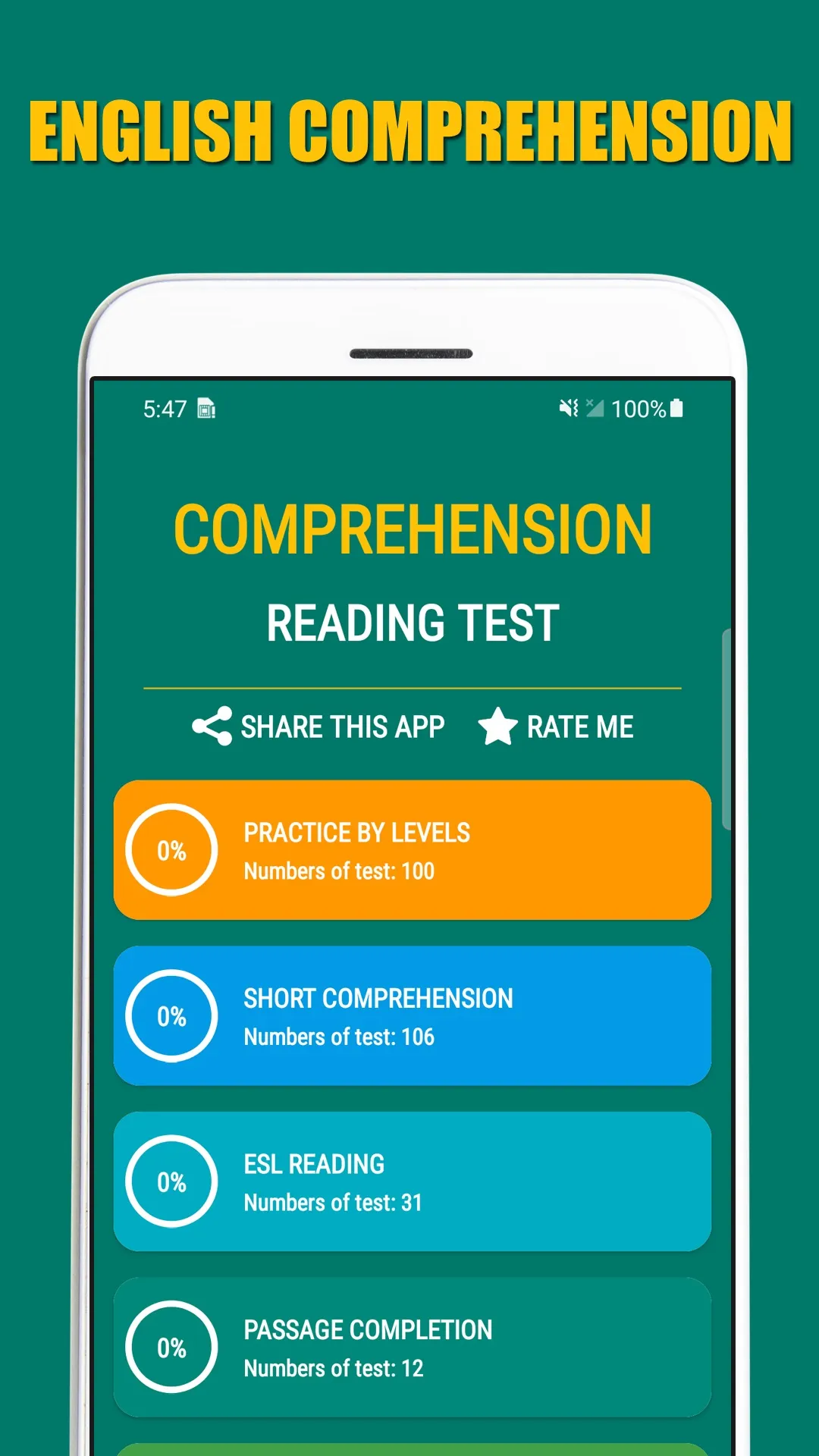 Reading Comprehension Test - E | Indus Appstore | Screenshot