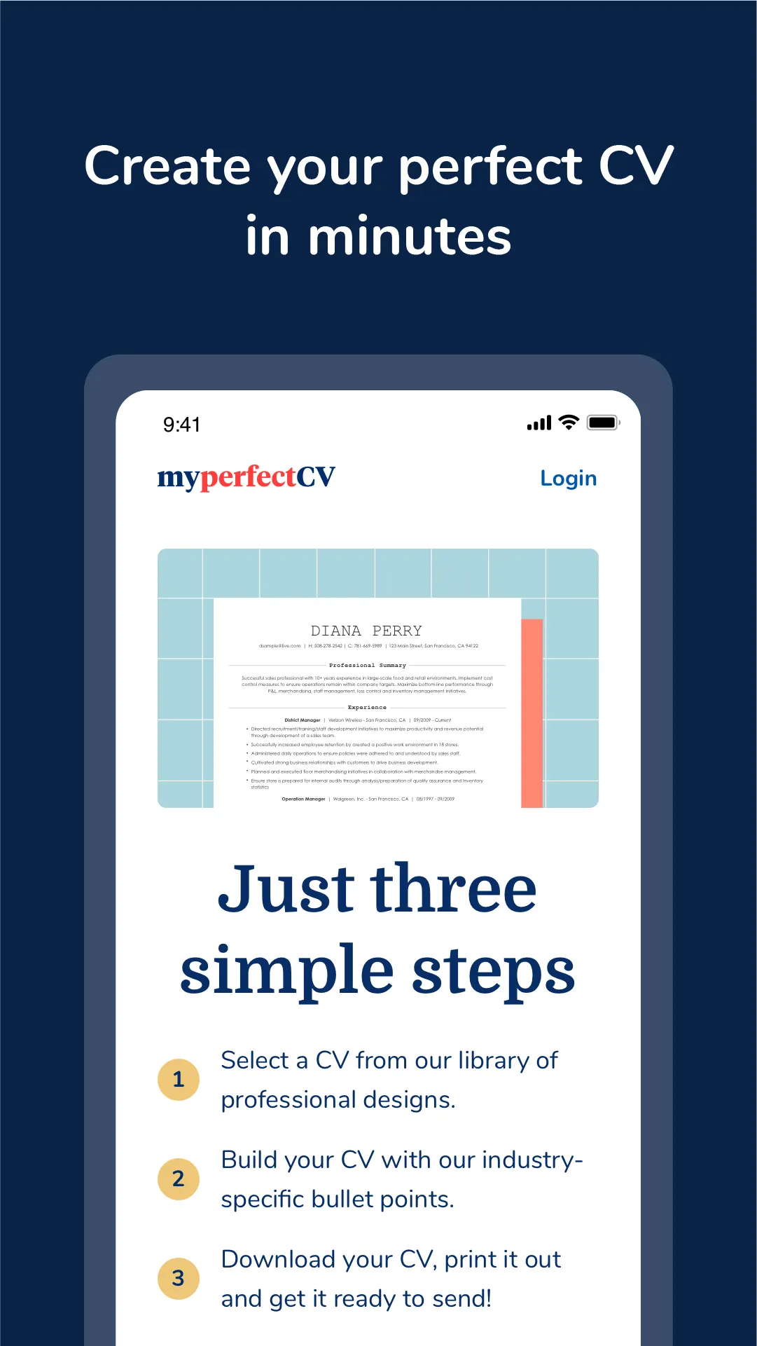 MyPerfectCV: Resume CV Builder | Indus Appstore | Screenshot