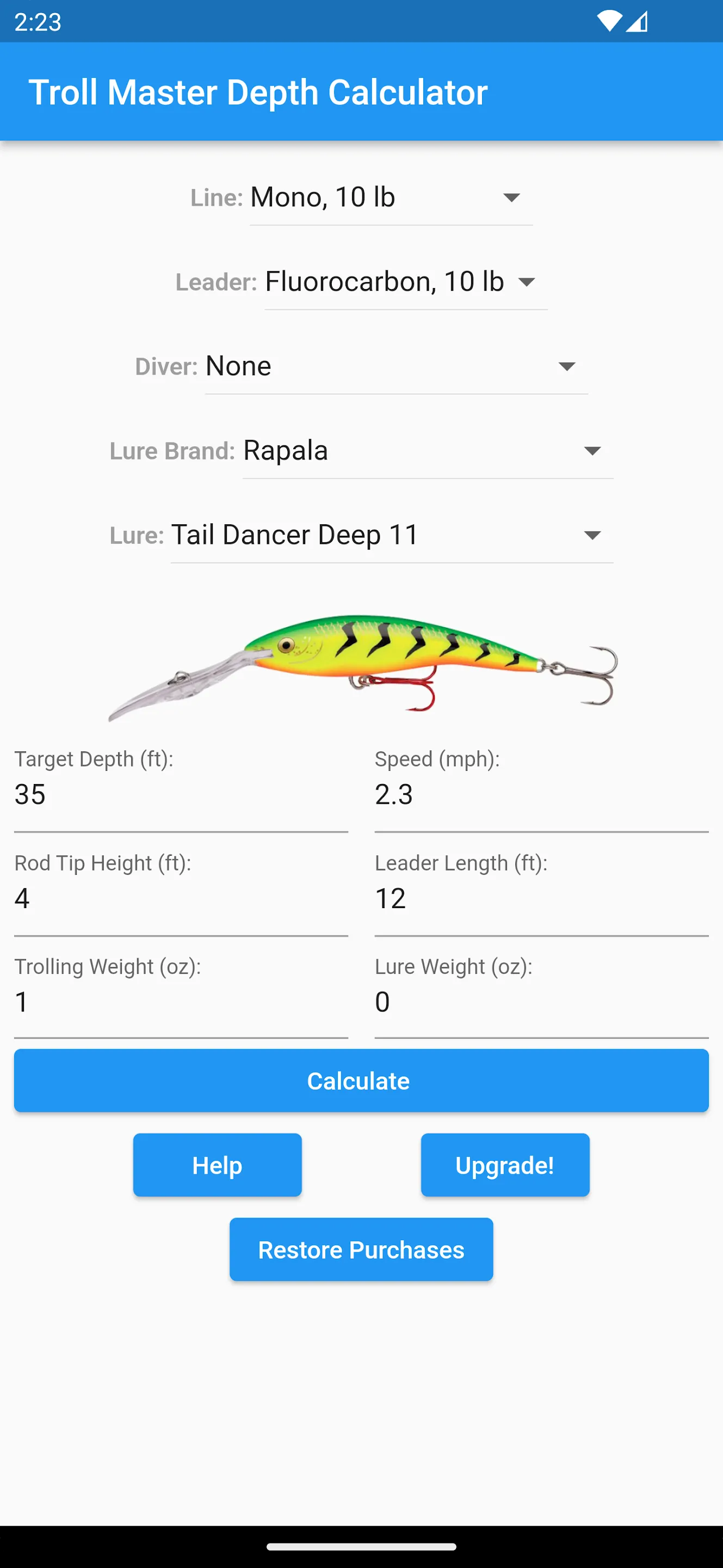 Troll Master Depth Calculator | Indus Appstore | Screenshot