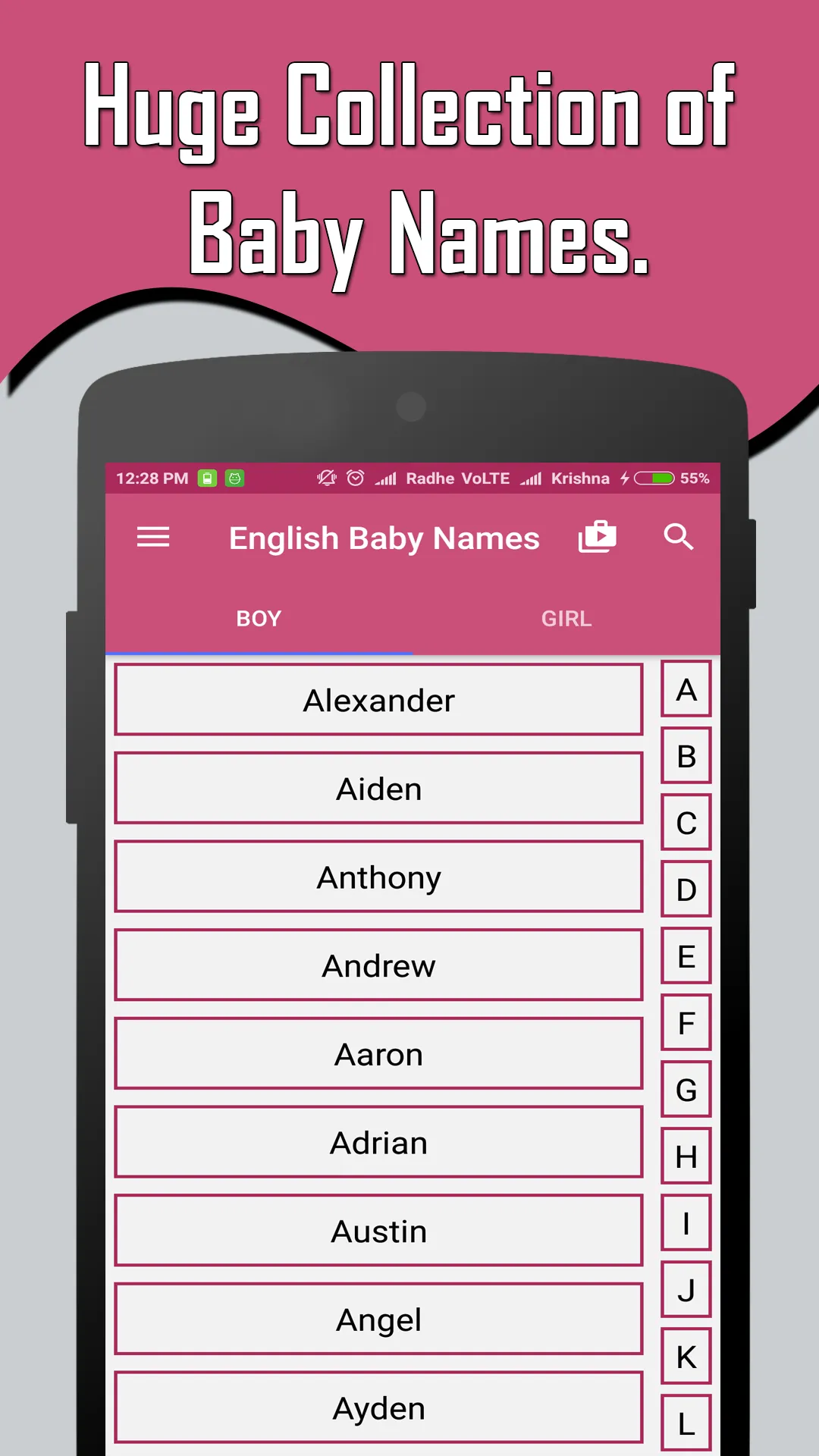 English Baby Girl & Boy Names  | Indus Appstore | Screenshot