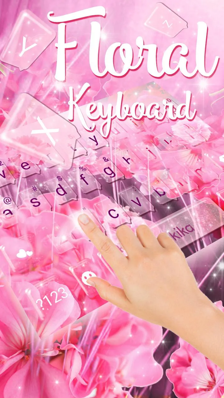 Pink Floral Rain Keyboard Them | Indus Appstore | Screenshot