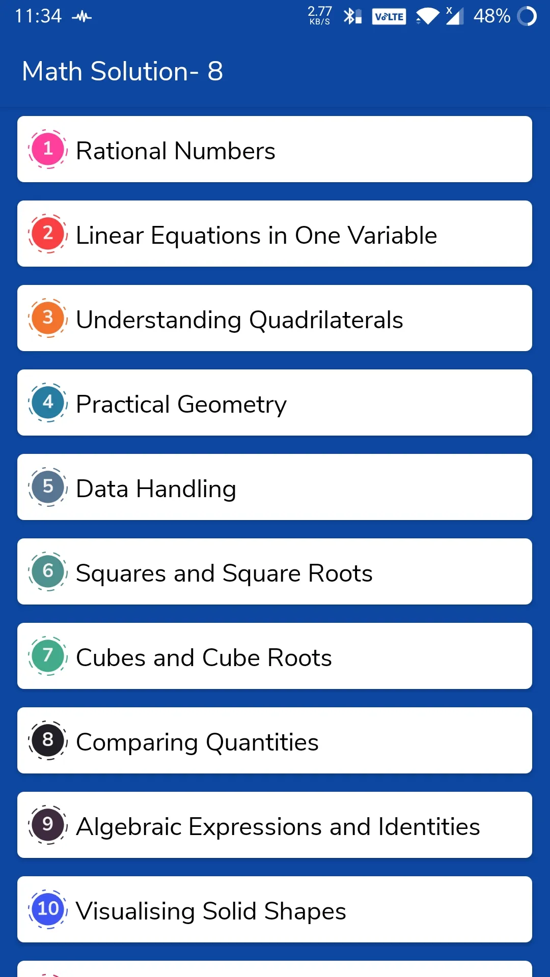 Class 8 Maths Solution Offline | Indus Appstore | Screenshot