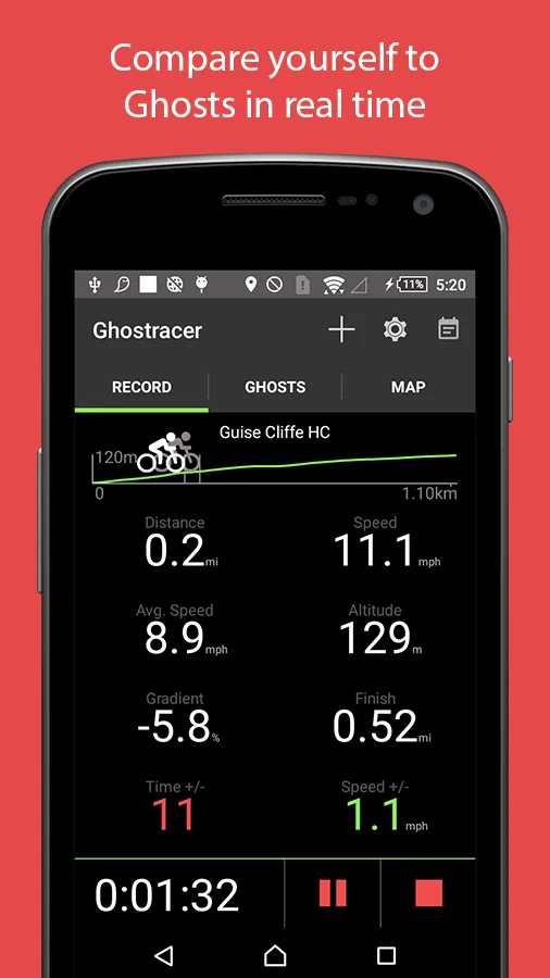 Ghostracer - GPS Run & Cycle | Indus Appstore | Screenshot