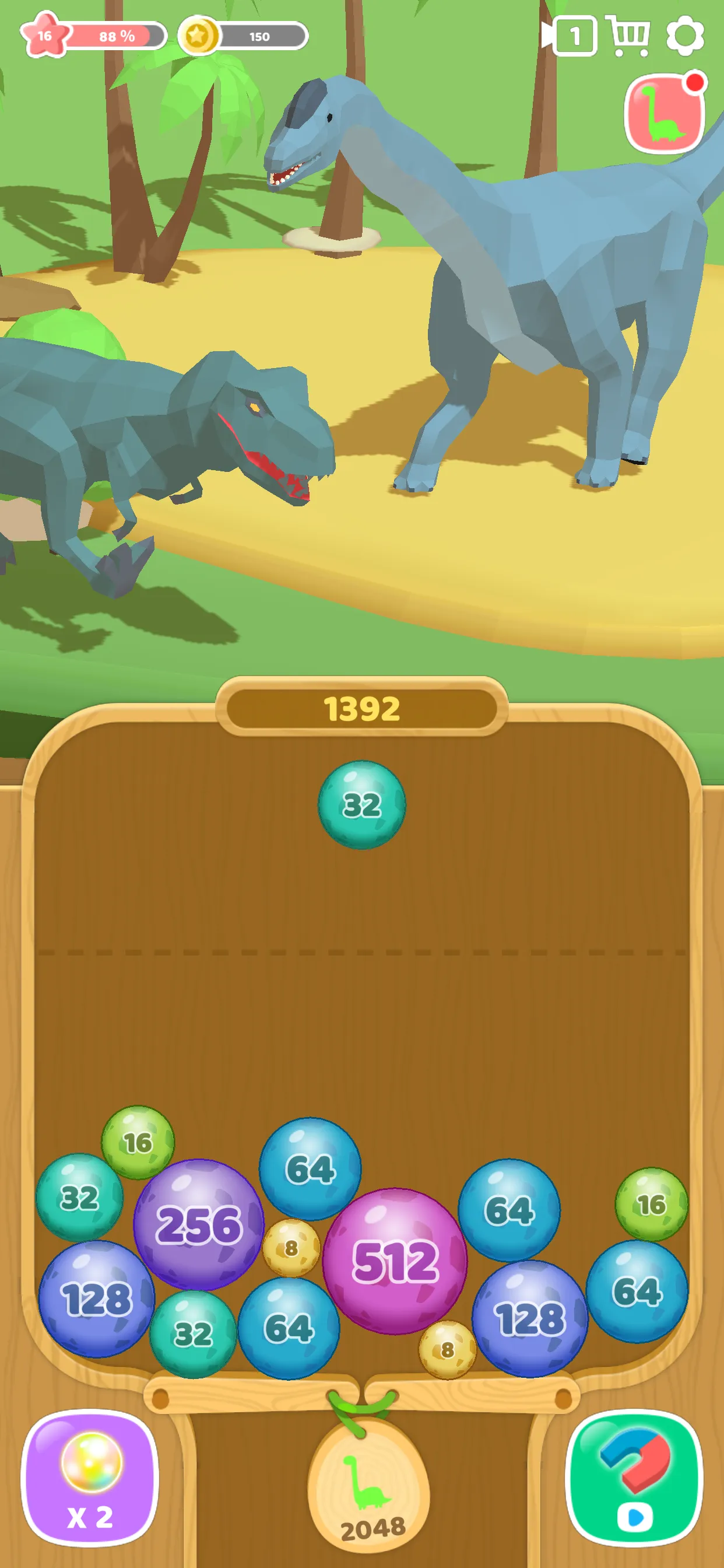 Dino 2048: Jurassic World | Indus Appstore | Screenshot