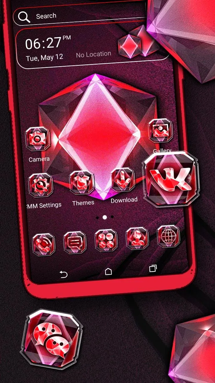 Red Diamond Launcher Theme | Indus Appstore | Screenshot