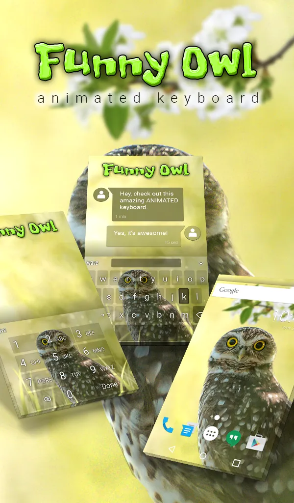 Funny Owl Keyboard & Wallpaper | Indus Appstore | Screenshot