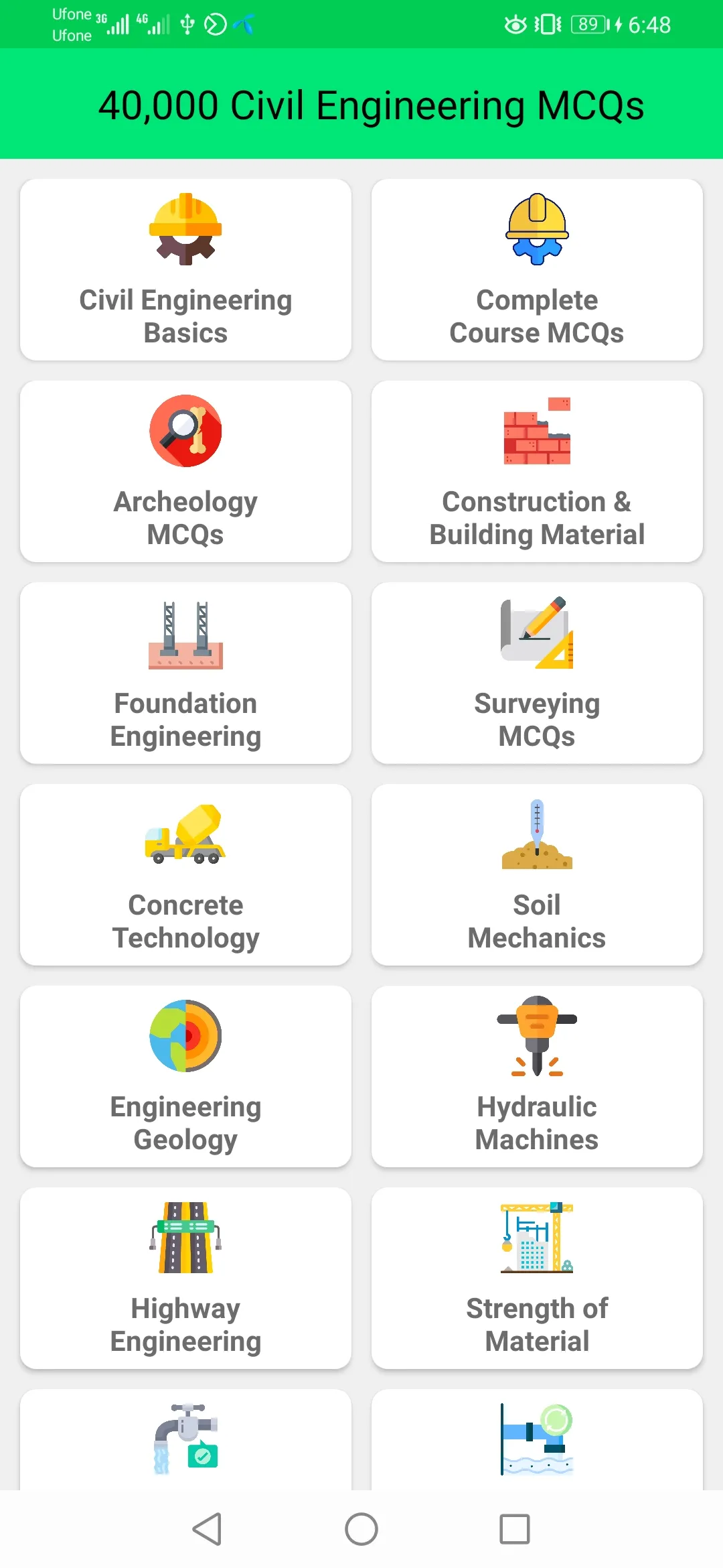 Civil Engineering Solved MCQs | Indus Appstore | Screenshot