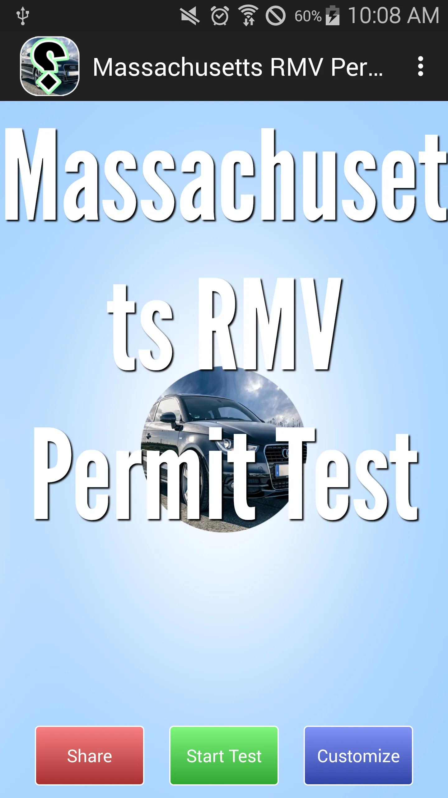 Massachusetts RMV Permit Test | Indus Appstore | Screenshot