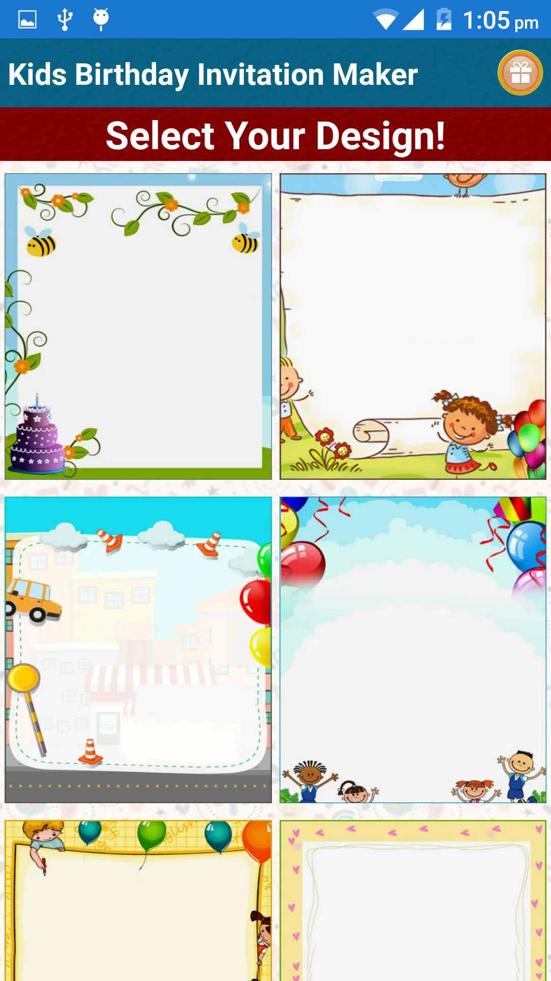 Kids Birthday Invitation Maker | Indus Appstore | Screenshot