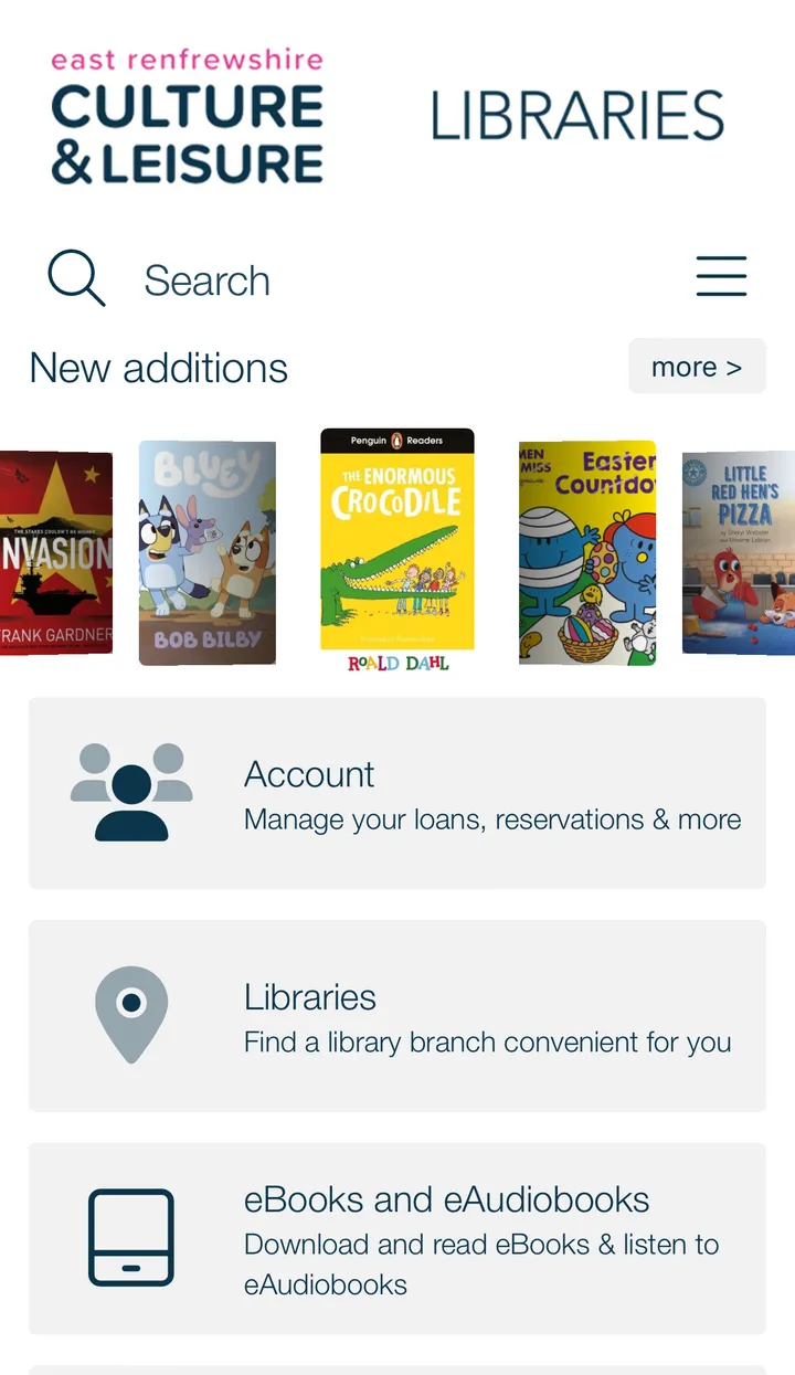 East Renfrewshire Libraries | Indus Appstore | Screenshot