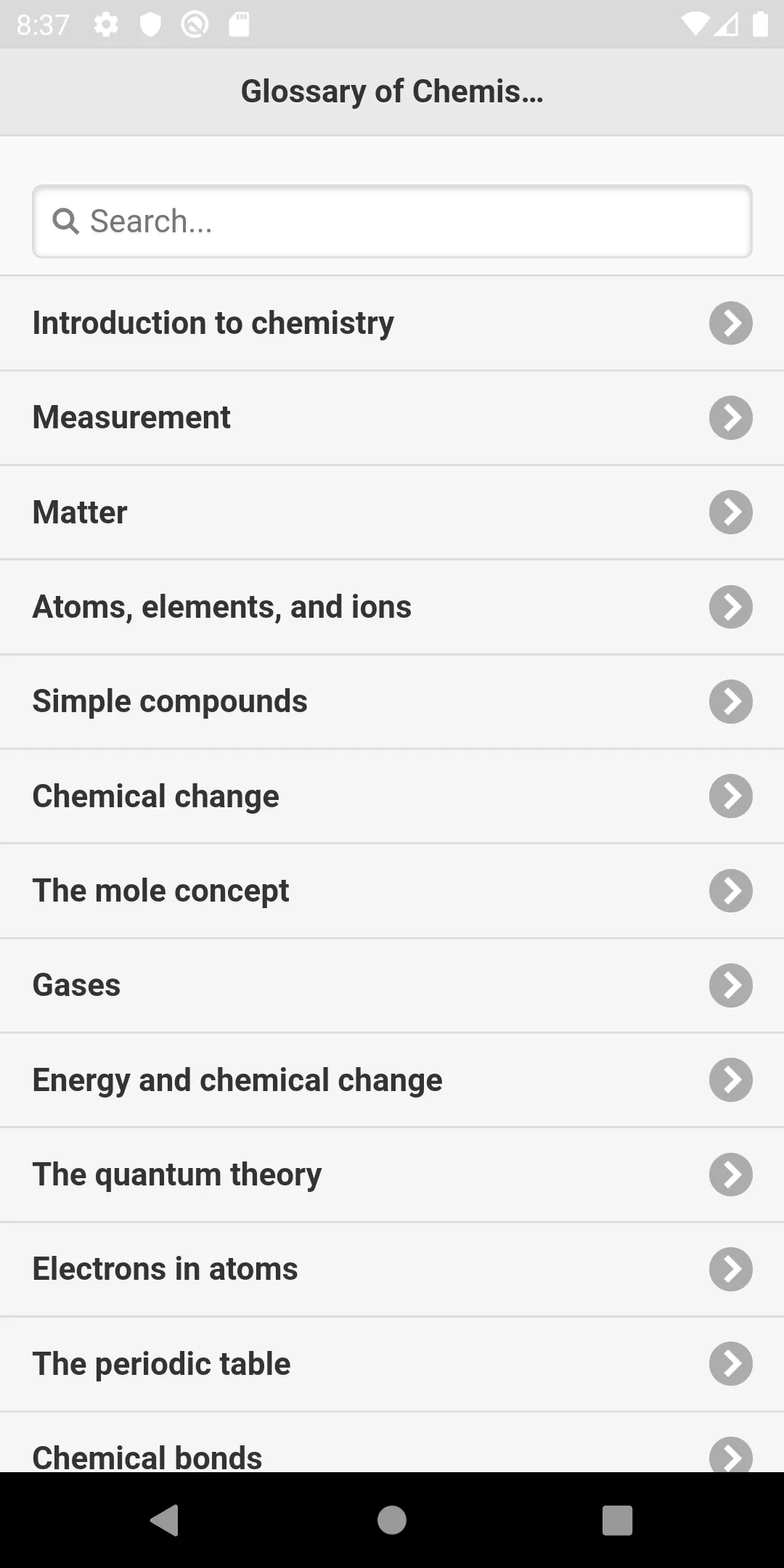 Chemistry  Terms | Indus Appstore | Screenshot