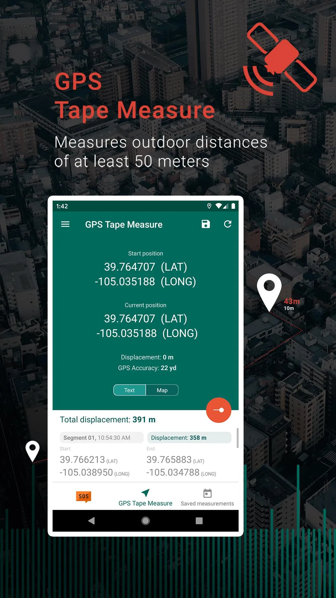 My GPS Tape Measure | Indus Appstore | Screenshot