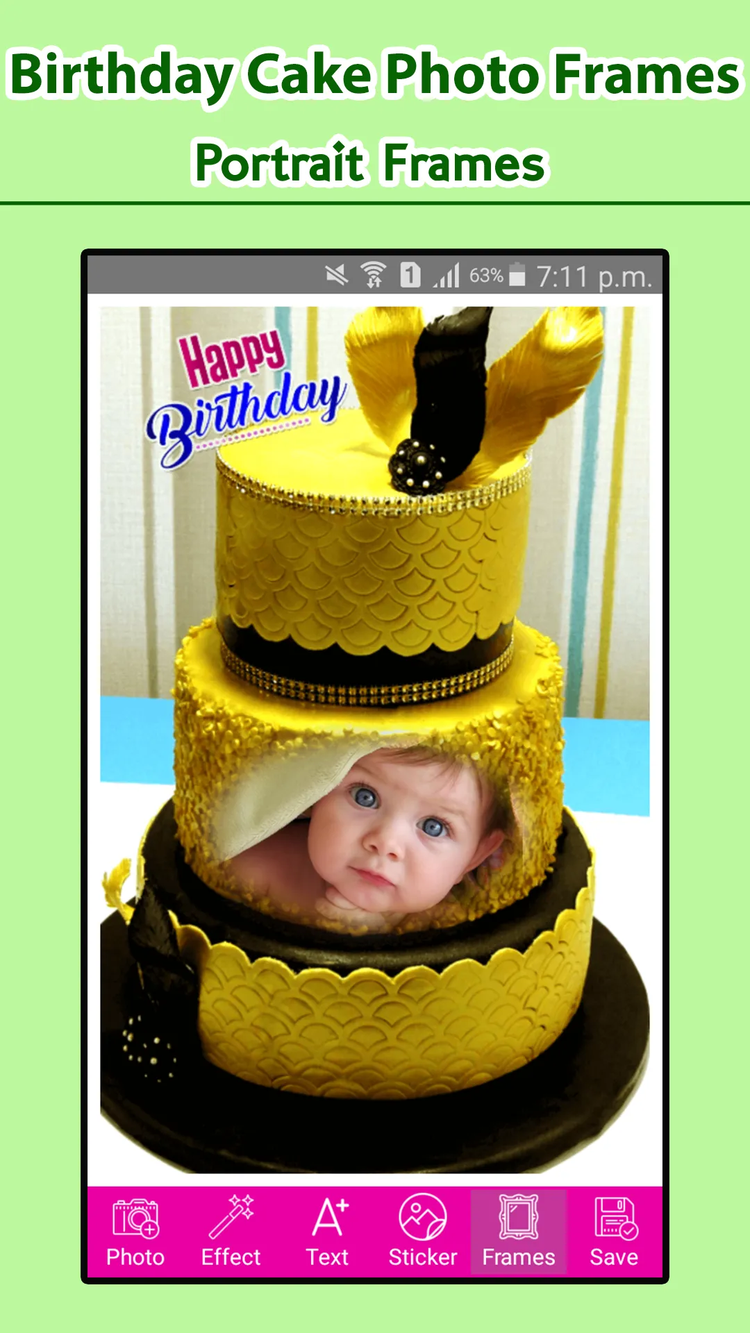 Happy Birthday Cake Frames | Indus Appstore | Screenshot