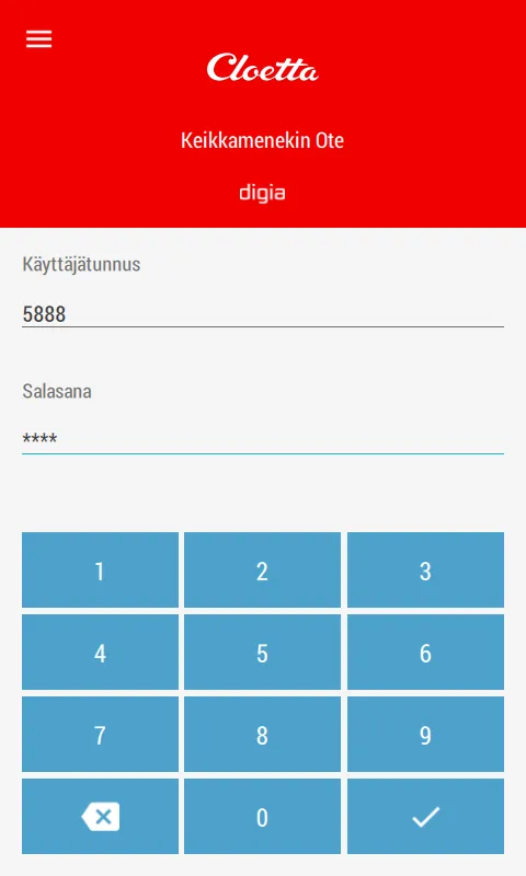 Cloetta työaika | Indus Appstore | Screenshot