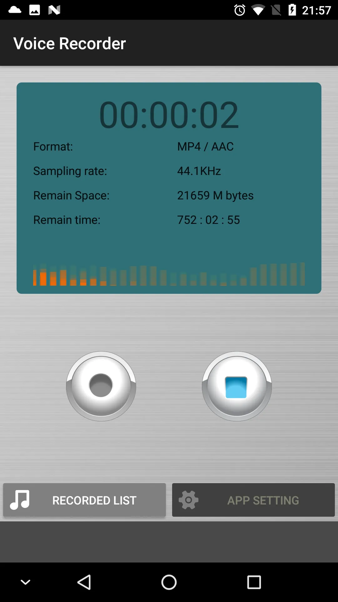 Voice Recorder (MP4 / WAVE) | Indus Appstore | Screenshot