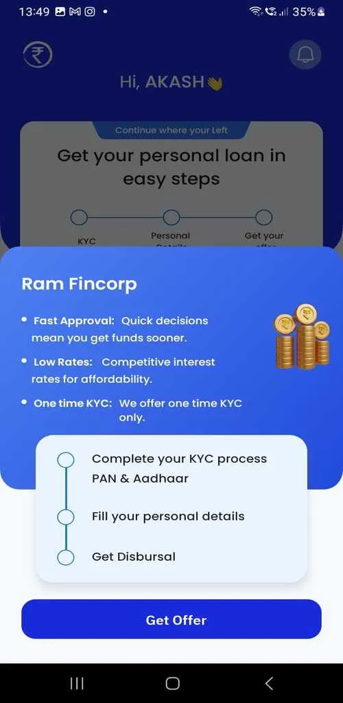 Ram Fincorp: Personal Loan App | Indus Appstore | Screenshot