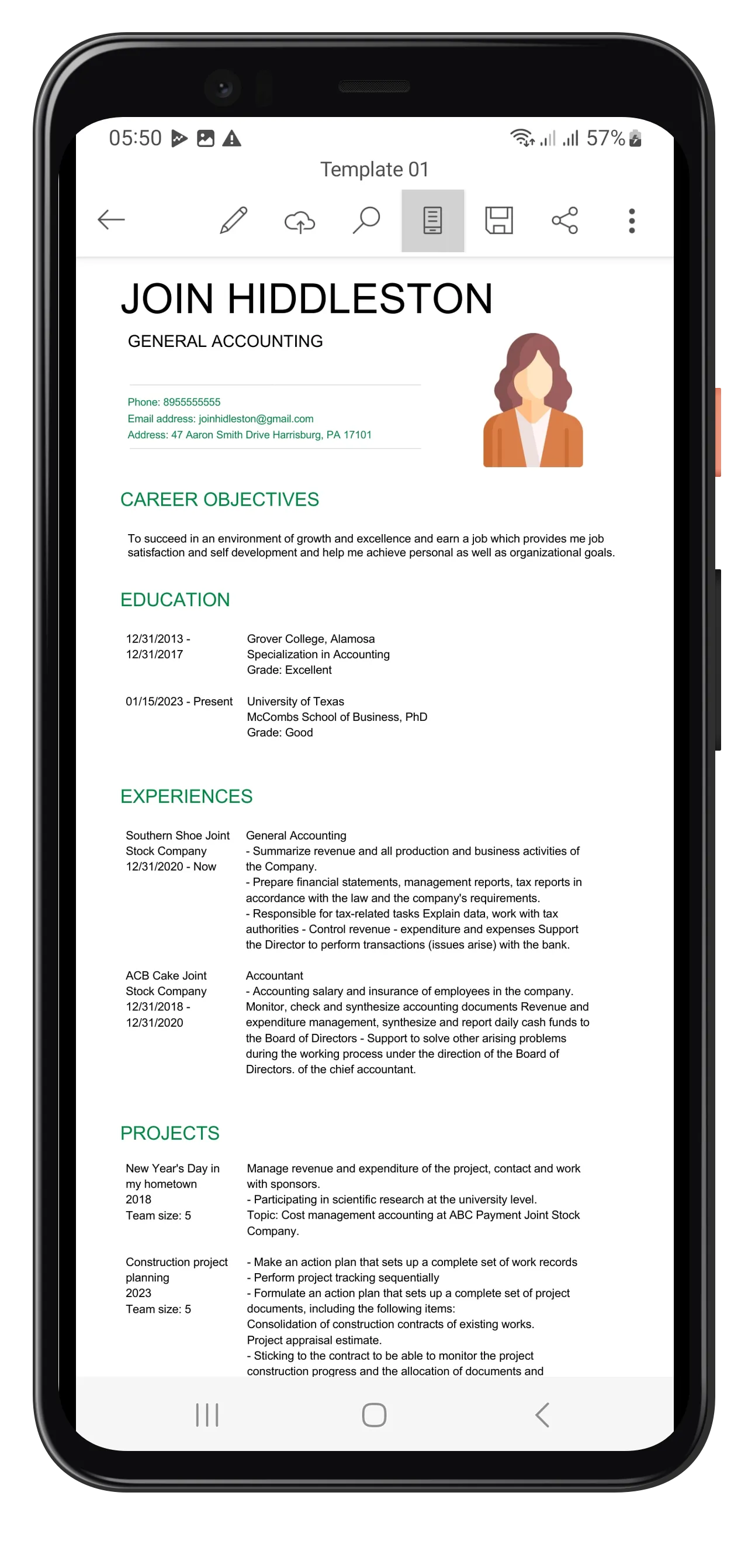 Word Resume Builder | Indus Appstore | Screenshot