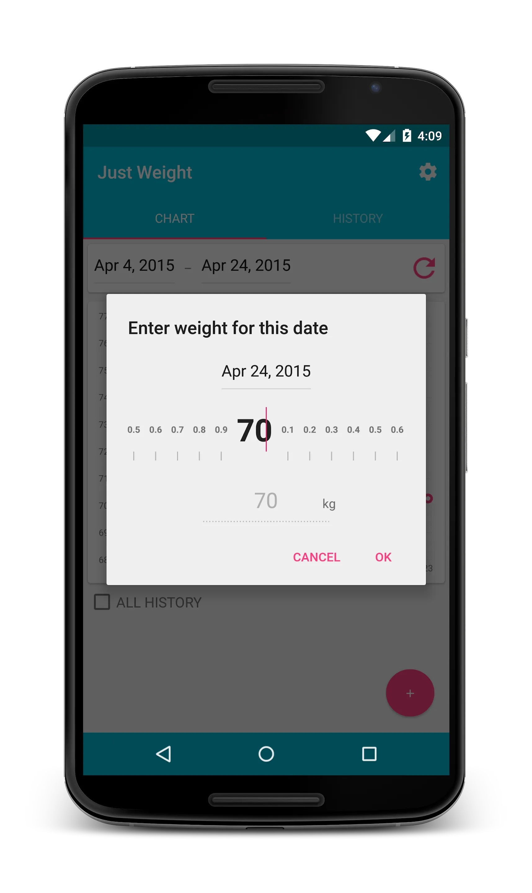 Just Weight. Track Your Weight | Indus Appstore | Screenshot