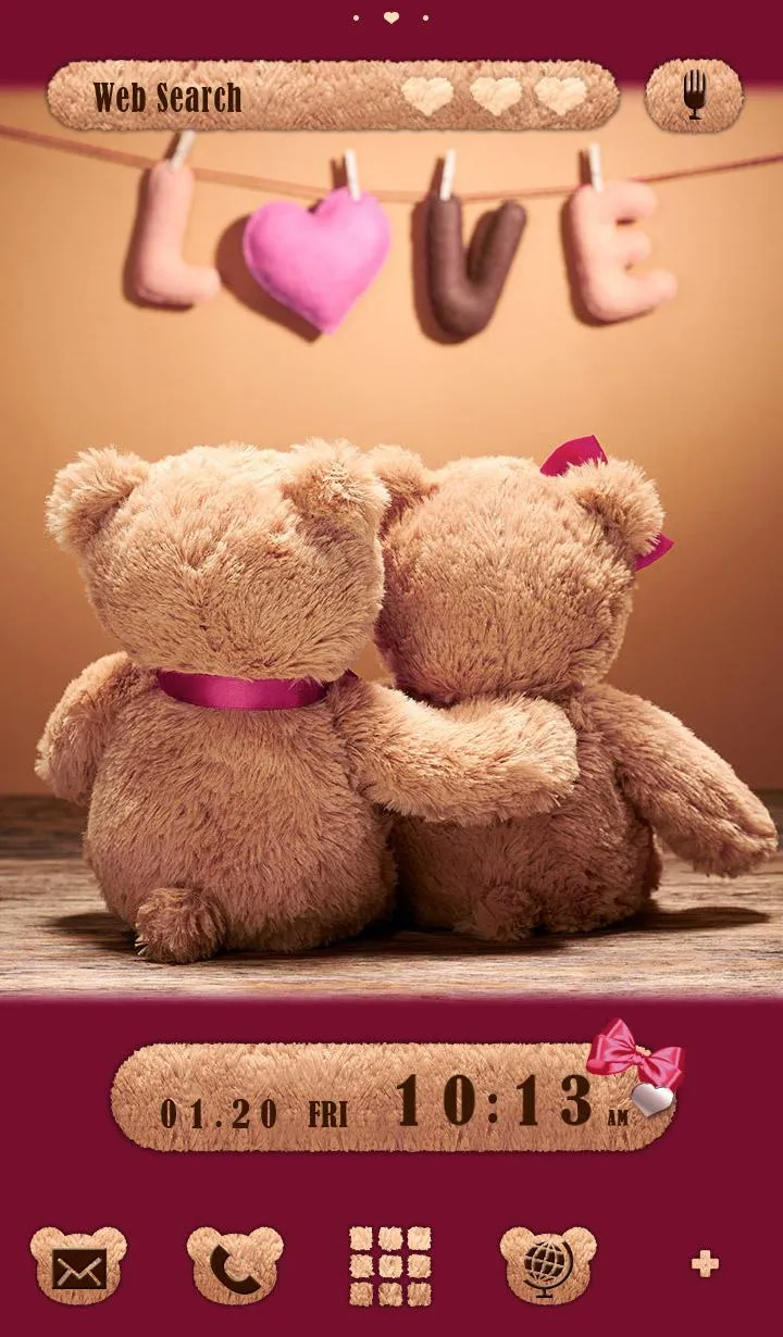 Teddy Bear Couple Theme +HOME | Indus Appstore | Screenshot