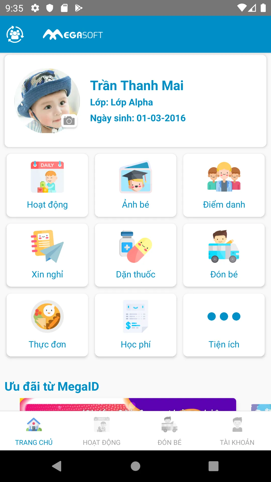 Megakids Phụ Huynh | Indus Appstore | Screenshot