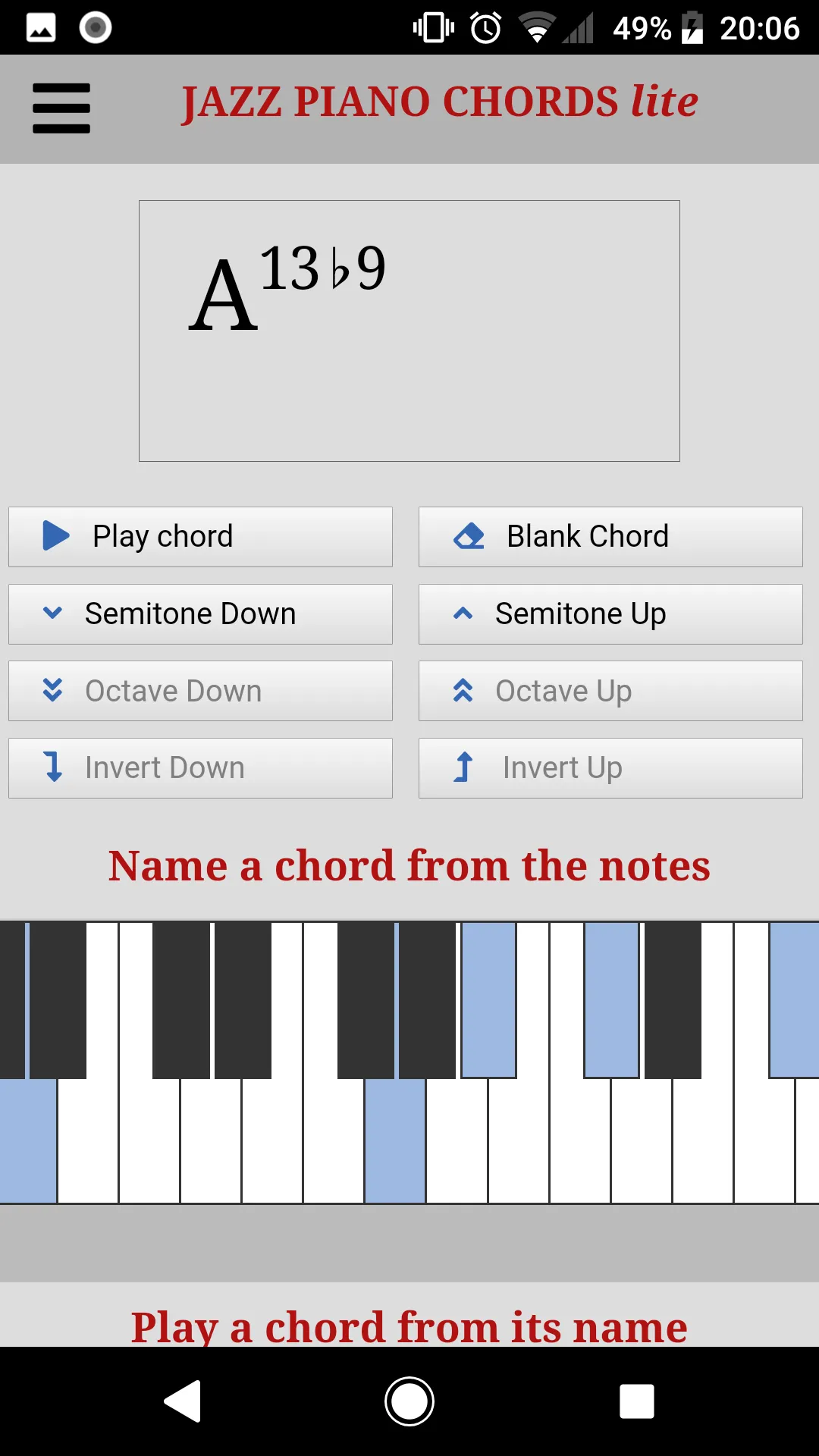 Jazz Piano Chords lite | Indus Appstore | Screenshot