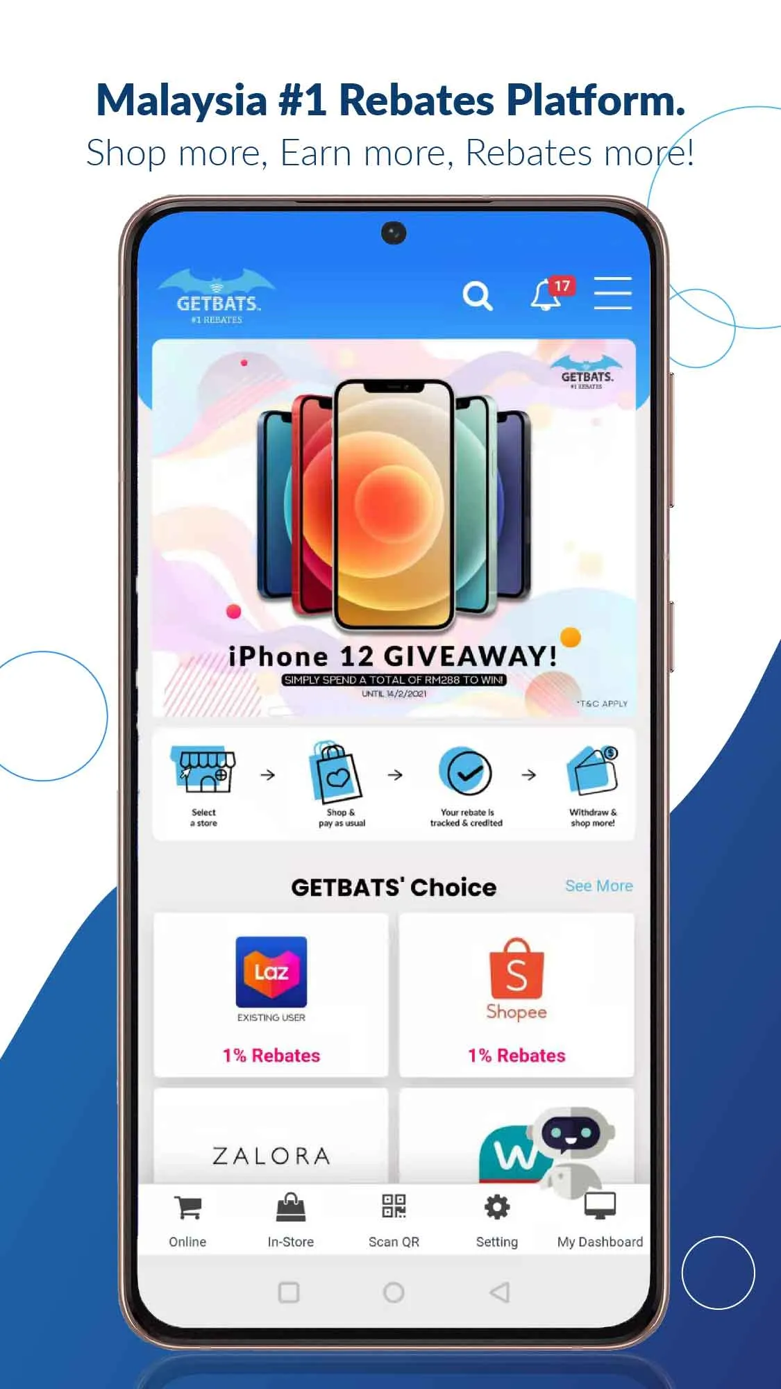 GETBATS - Shop & Earn Rebates! | Indus Appstore | Screenshot