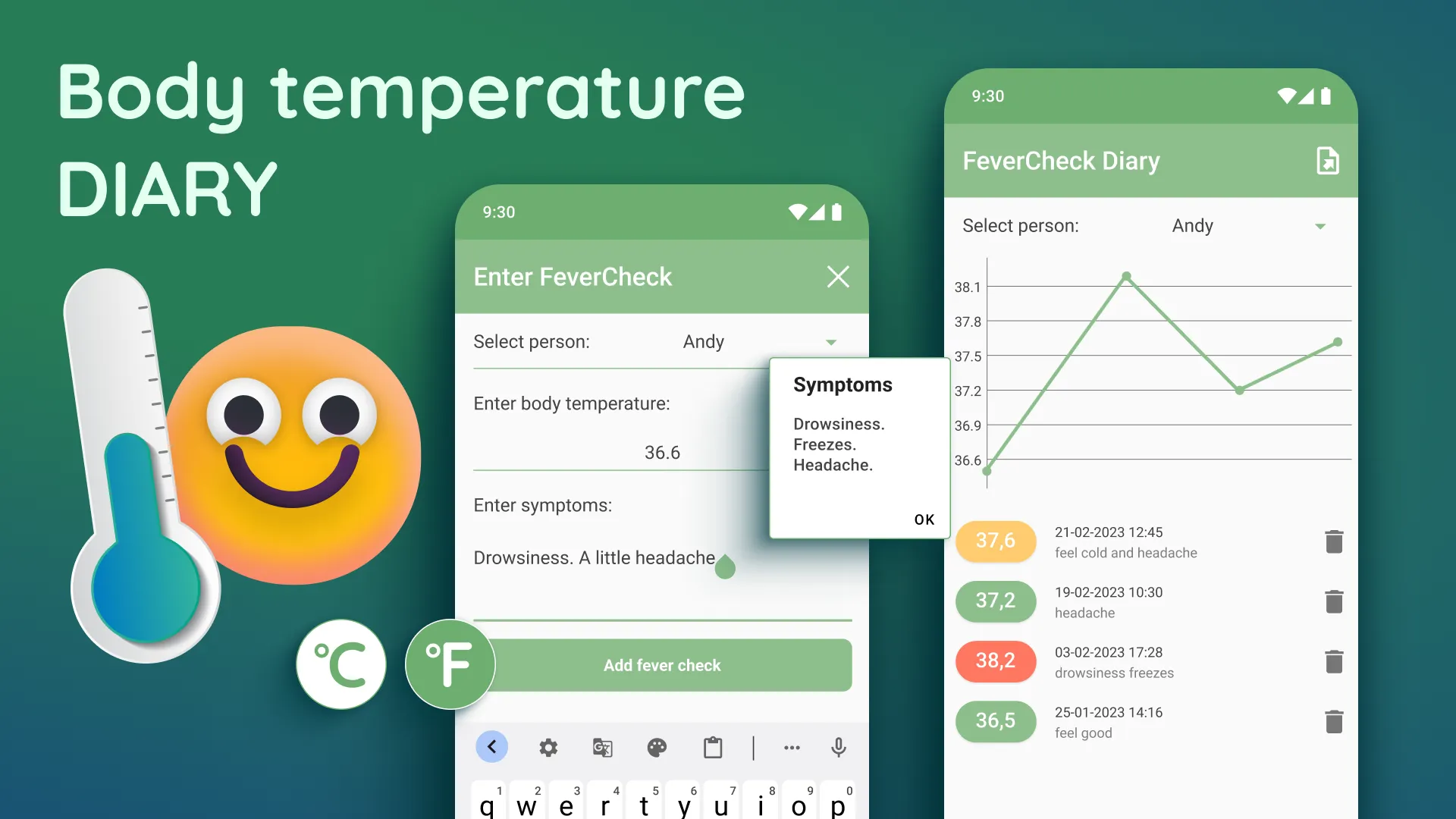 Body Temperature・Fever Tracker | Indus Appstore | Screenshot