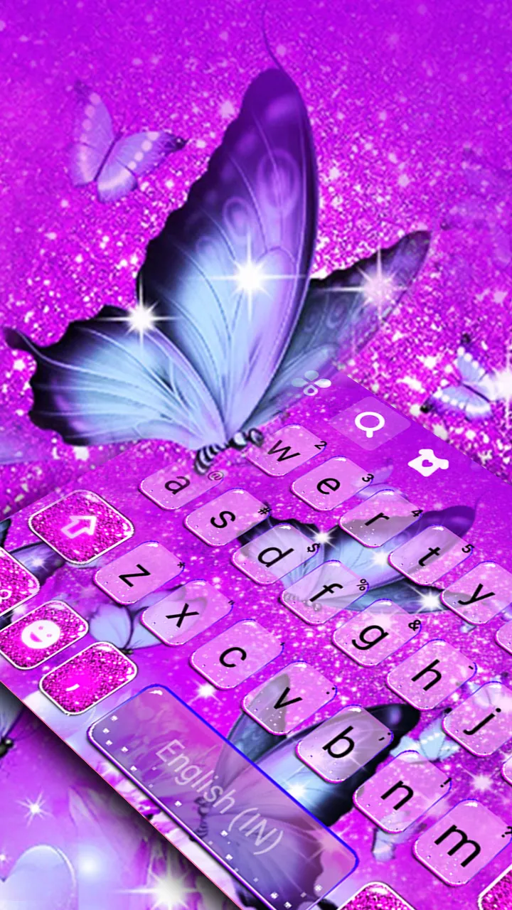 Purple Butterfly Keyboard Back | Indus Appstore | Screenshot