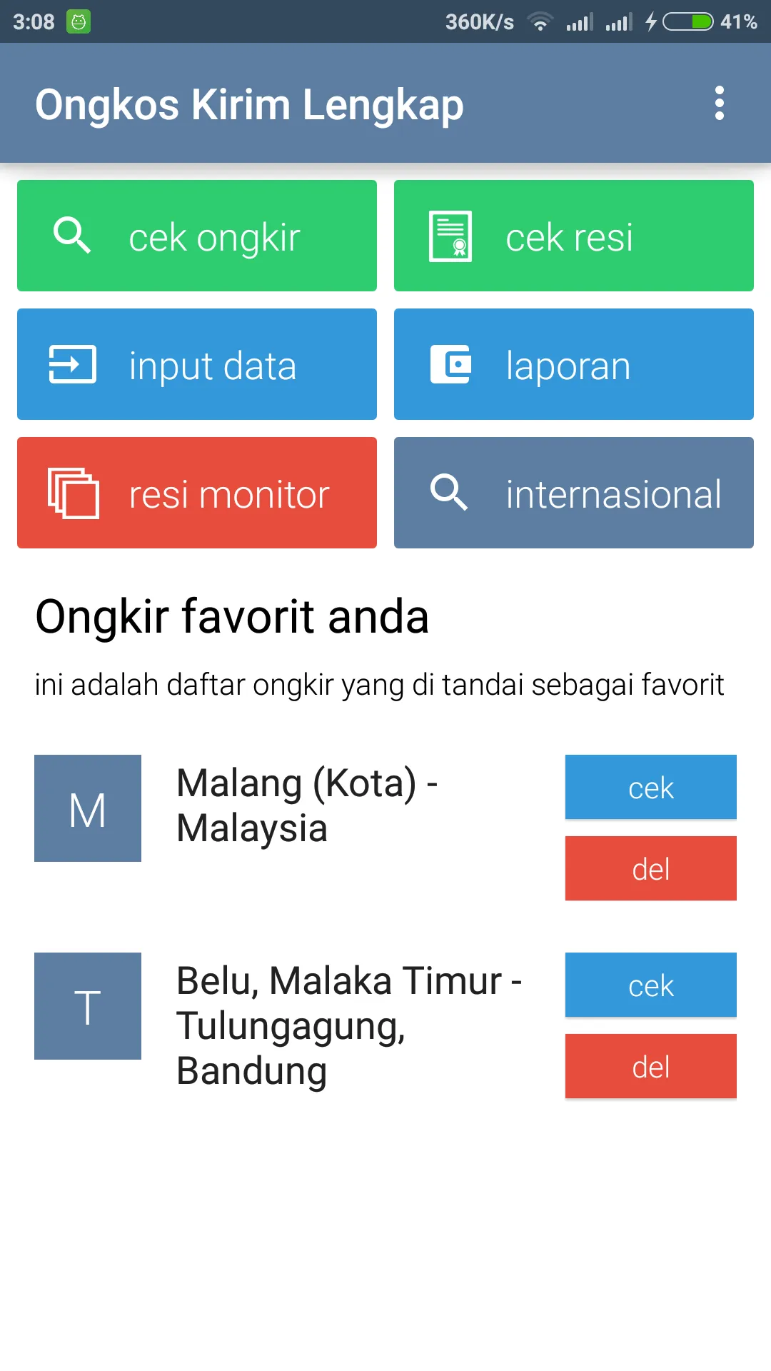 Ongkos Kirim Lengkap | Indus Appstore | Screenshot