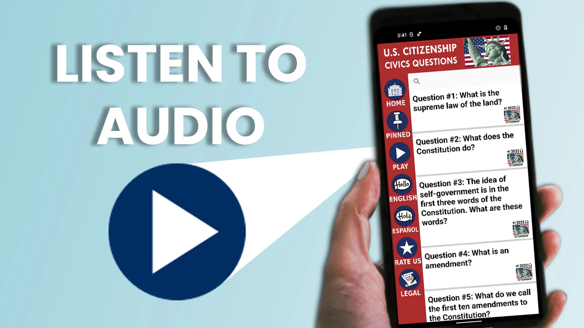 US Citizenship Test 2023 Audio | Indus Appstore | Screenshot